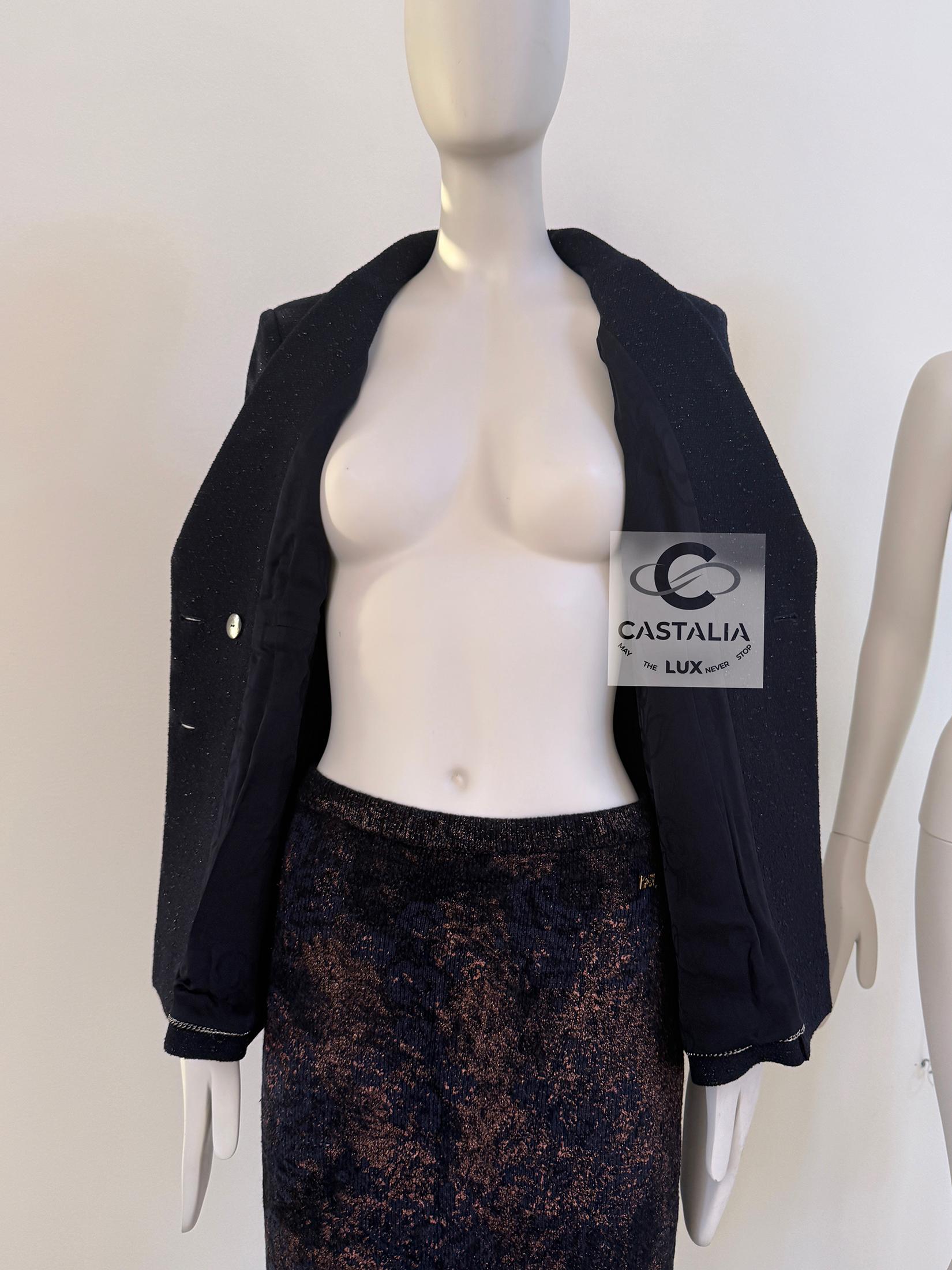 Chanel Nueva chaqueta icónica de tweed La Pausa Shimmer 36 FR en venta 12
