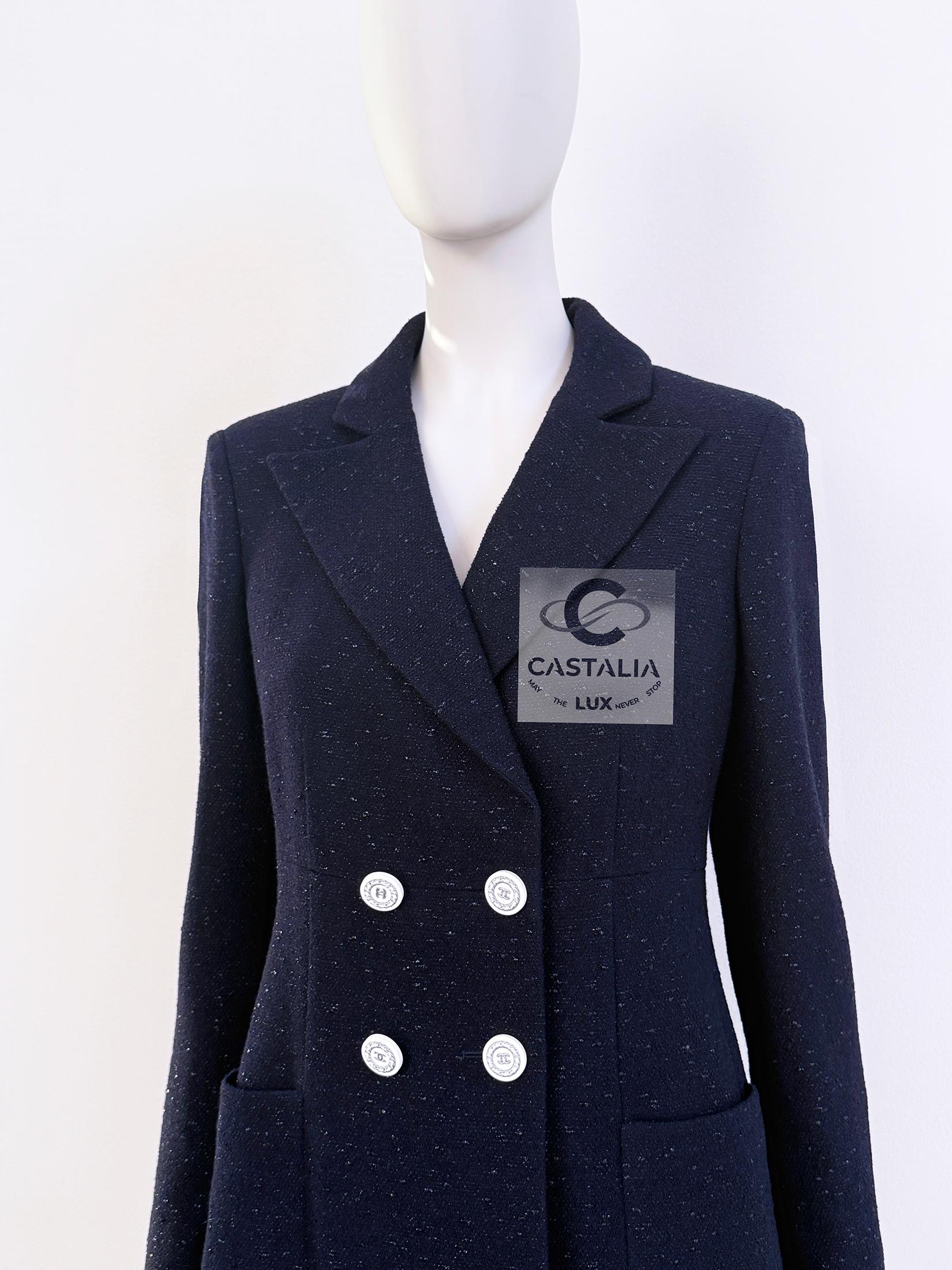 Chanel Nueva chaqueta icónica de tweed La Pausa Shimmer 36 FR en venta 4