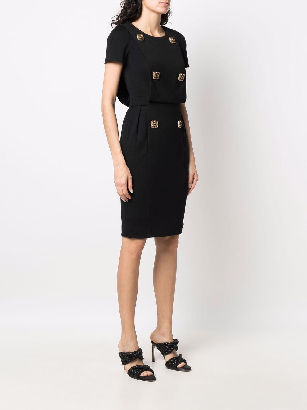 Chanel New Iconic Paris / Byzance CC Gripoix Buttons Black Dress 38 FR In condizioni Nuovo a Dubai, AE