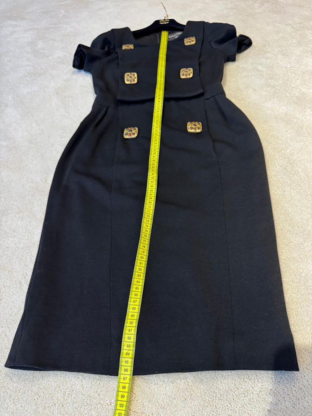 Chanel New Iconic Paris / Byzance CC Gripoix Buttons Black Dress 38 FR 4