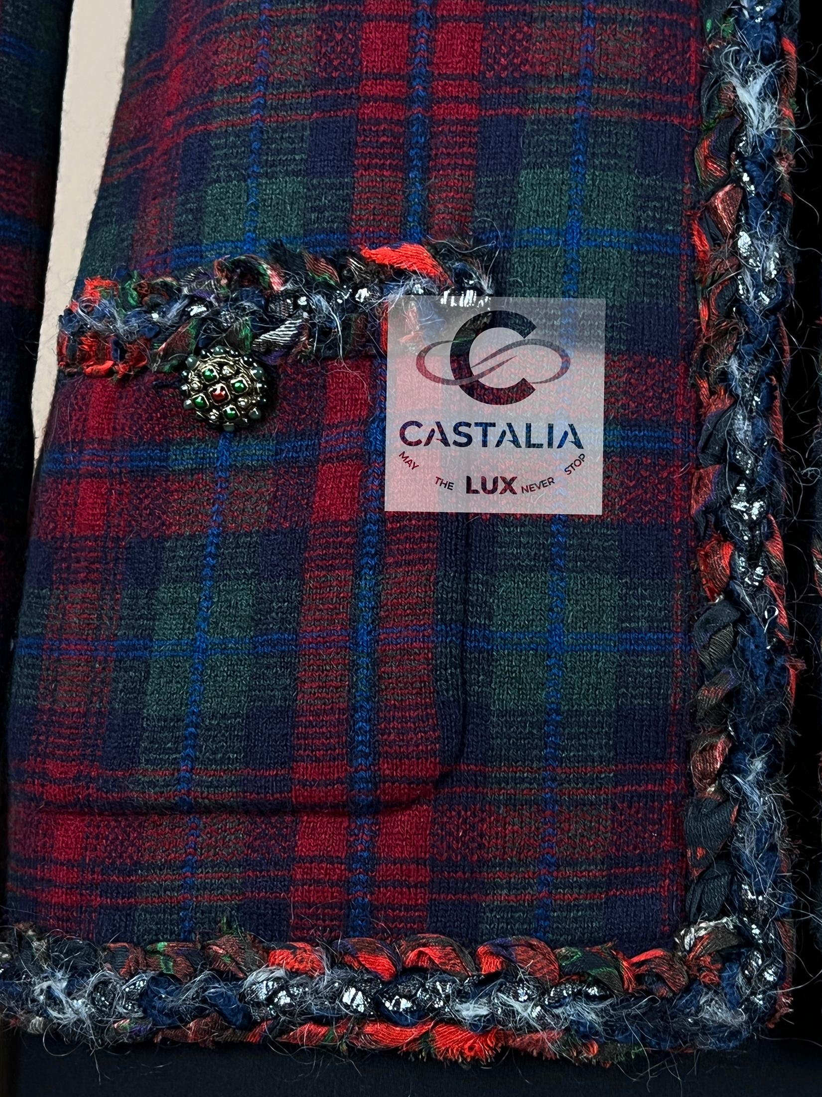Chanel New Iconic Paris / Edinburgh Tartan Jacket 34 FR 8