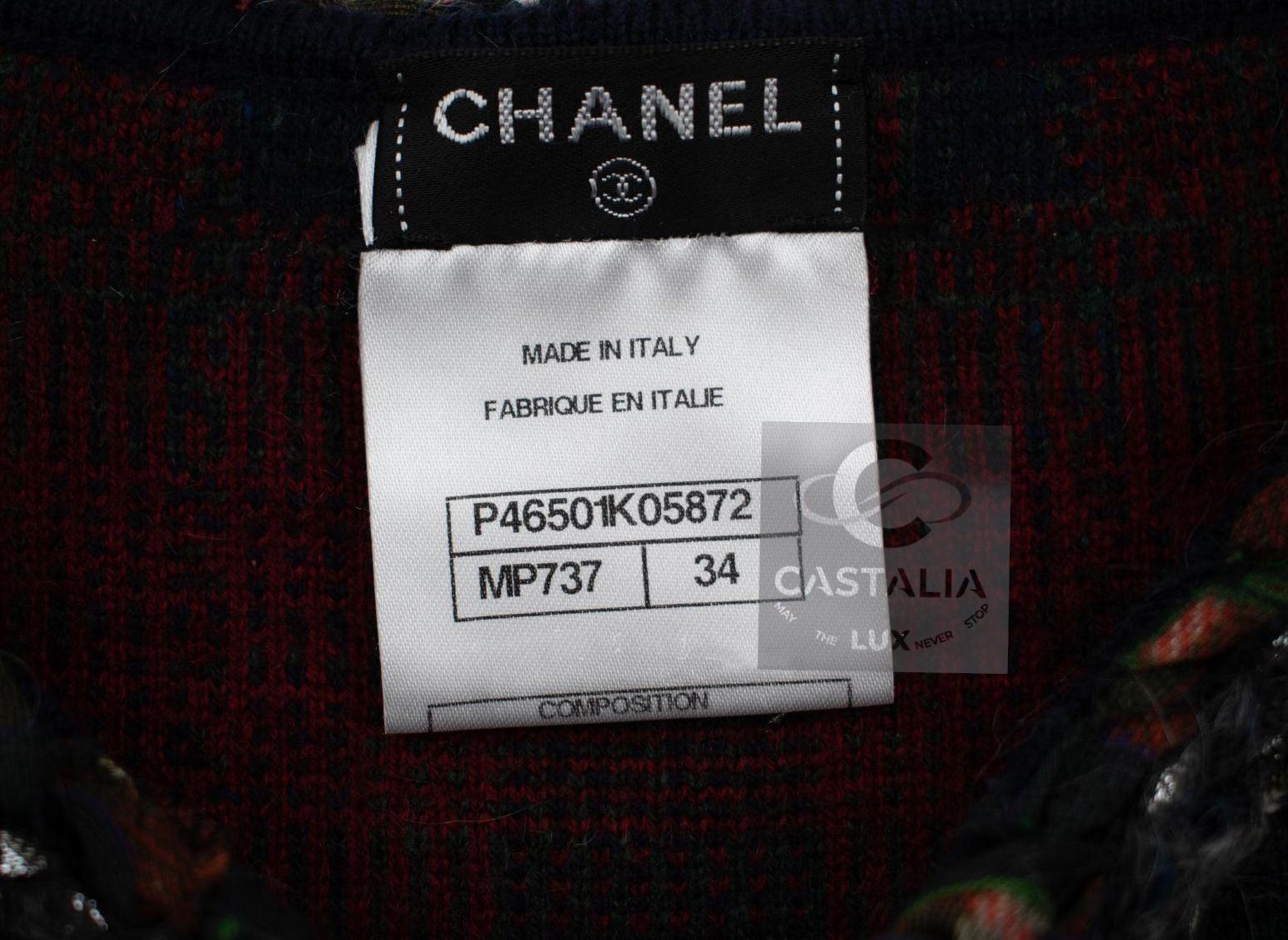 Chanel New Iconic Paris / Edinburgh Tartan Jacket 34 FR 10