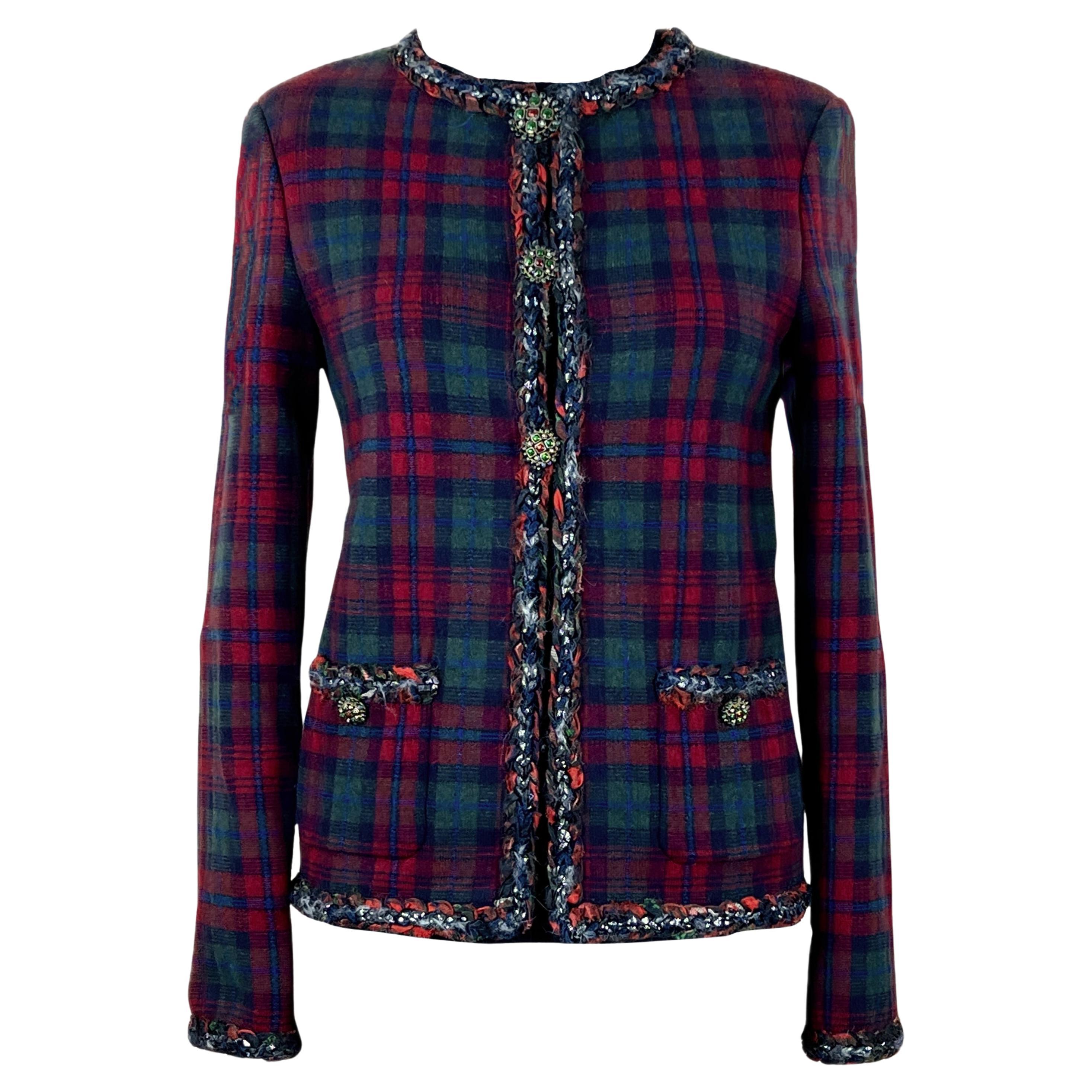 Chanel New Iconic Paris / Edinburgh Tartan Jacket 34 FR