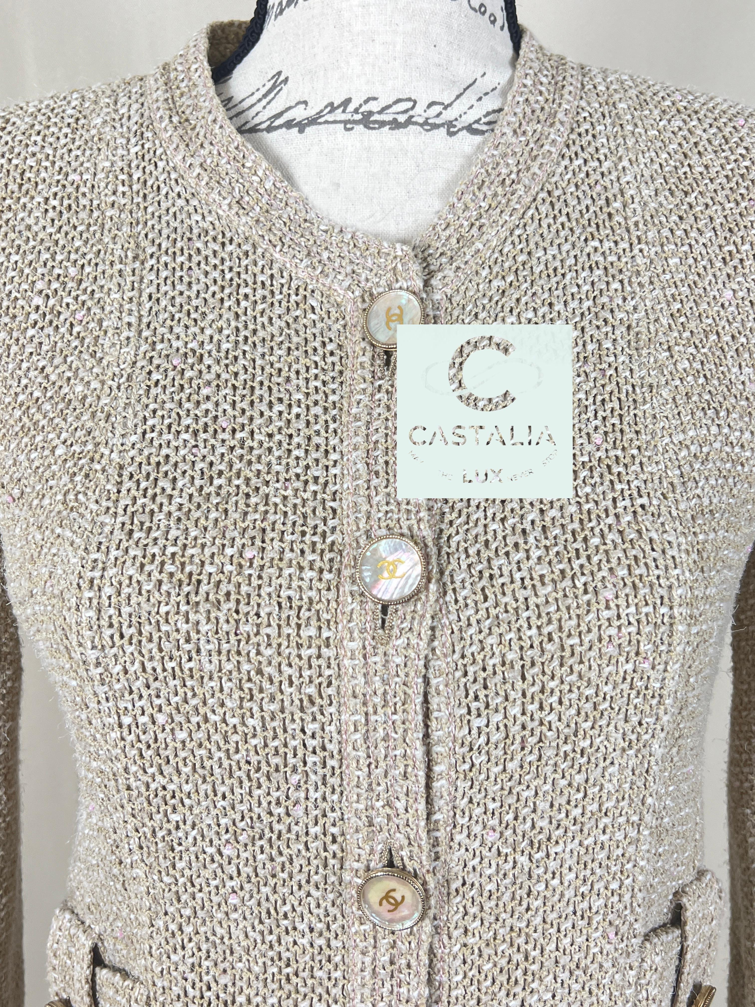 Chanel New Iconic Paris / Seoul Beige Tweed Jacket 4