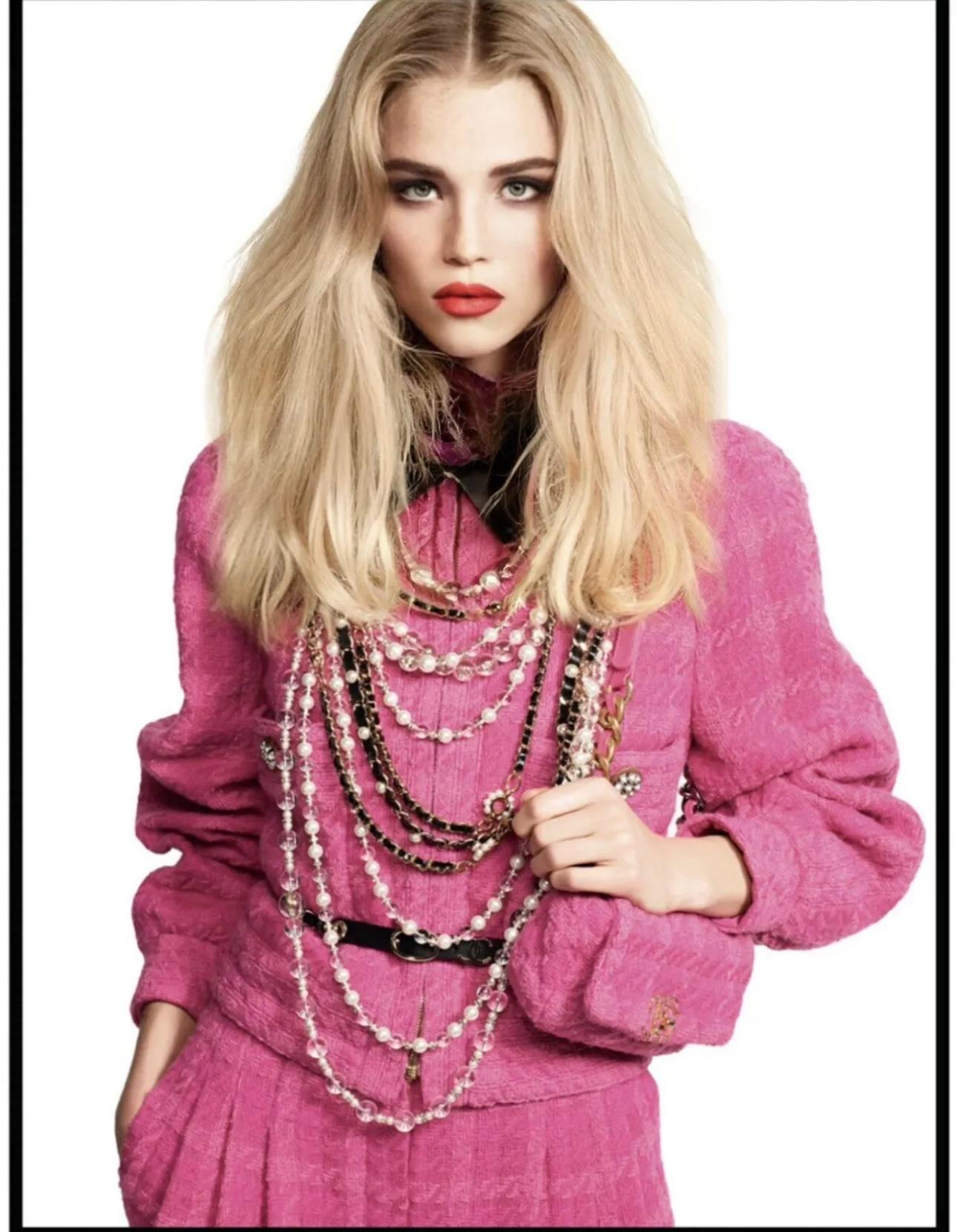 Pink Chanel New Iconic Runway 2019 Fall Tweed Cape Jacket