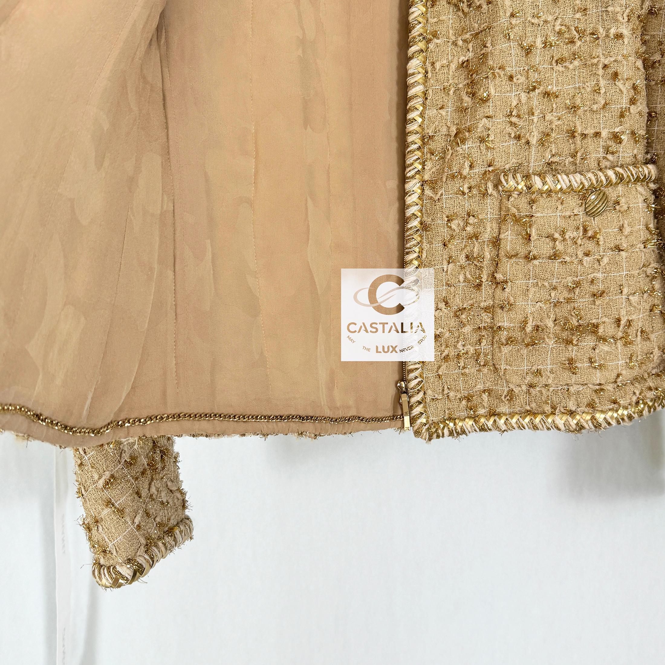 Chanel New Iconic Sand Beige Tweed Jacket 10