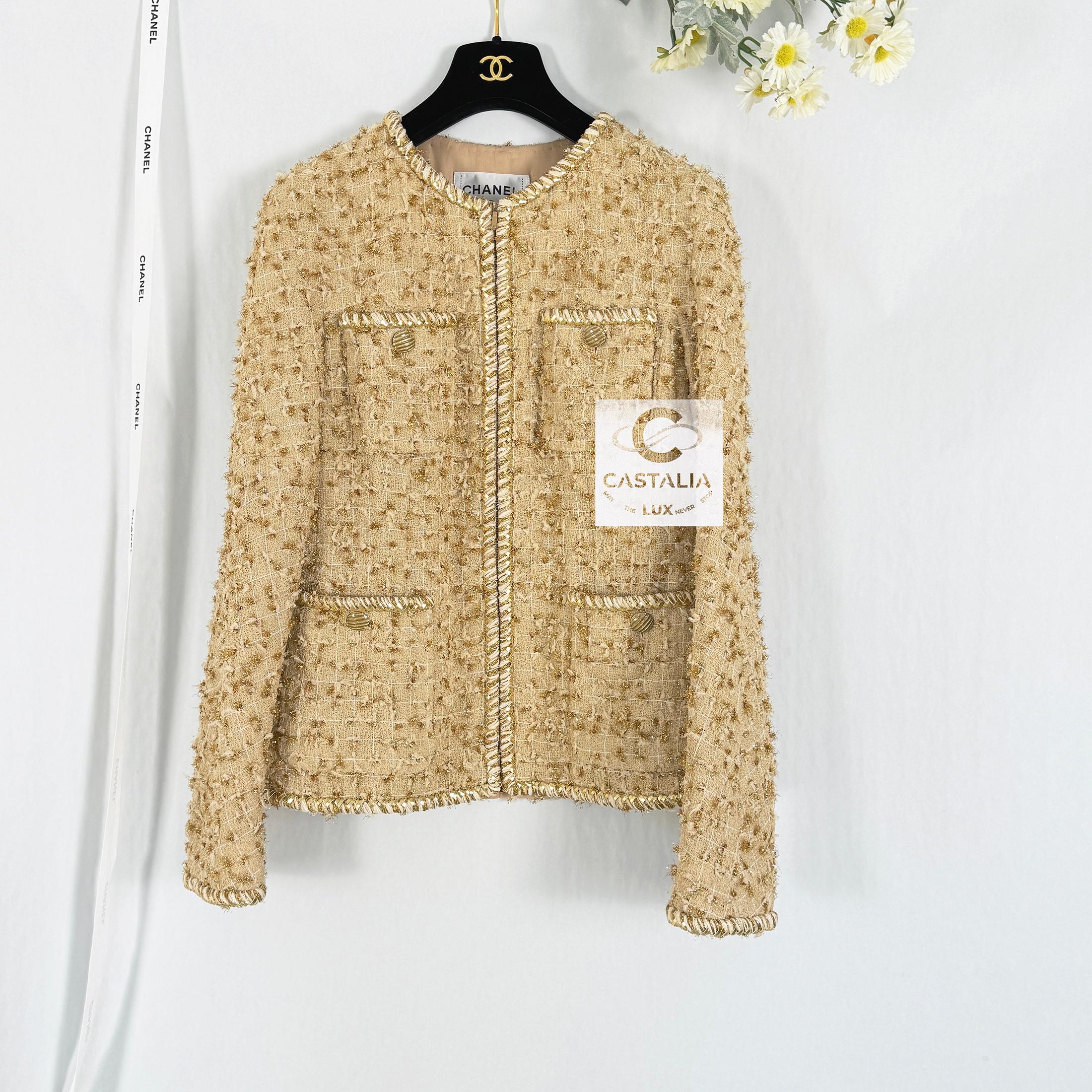 Chanel New Iconic Sand Beige Tweed Jacket 4