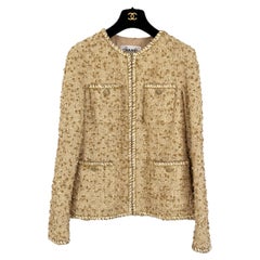 Chanel New Iconic Sand Beige Tweed Jacket