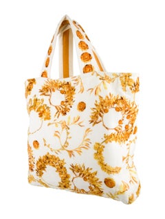 Chanel NEW Ivory Gold Beach Travel Home Terry Cloth 2 in 1 Towel in Tote Bag