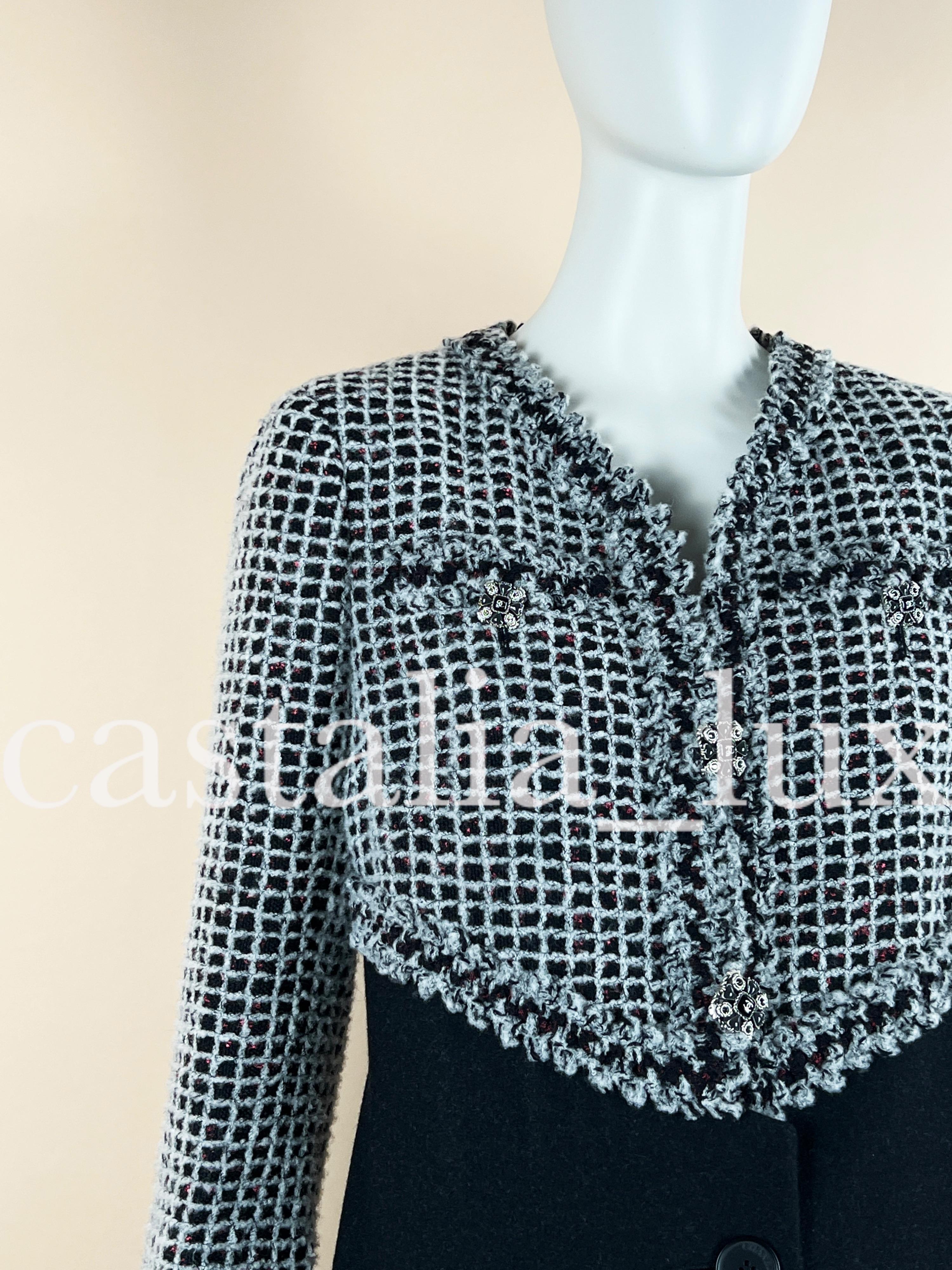 Chanel New Jewel Gripoix Buttons Tweed Jacket For Sale 6