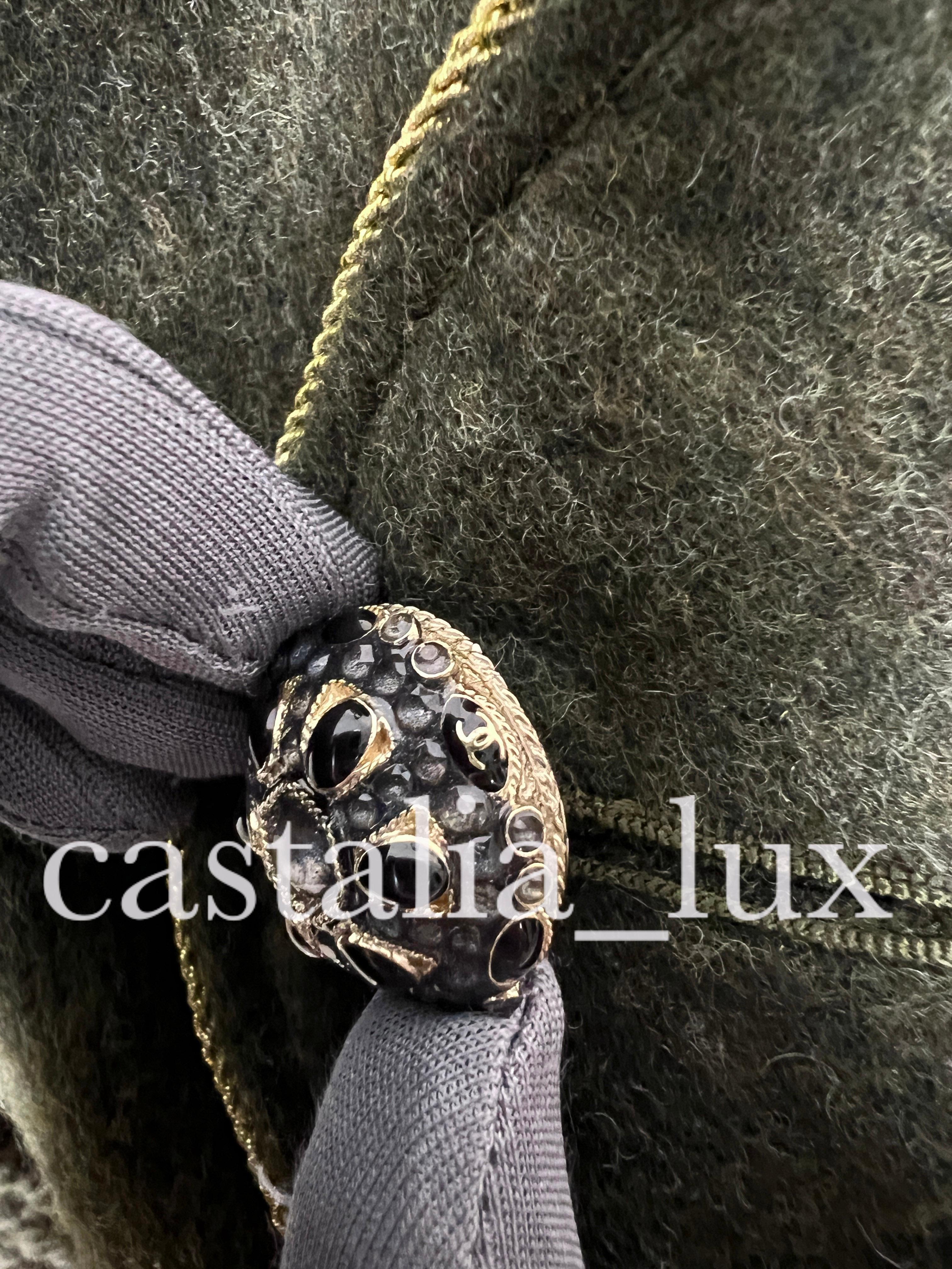 Chanel New Kris Jenner Runway Jewel Buttons Tweed Jacket 7