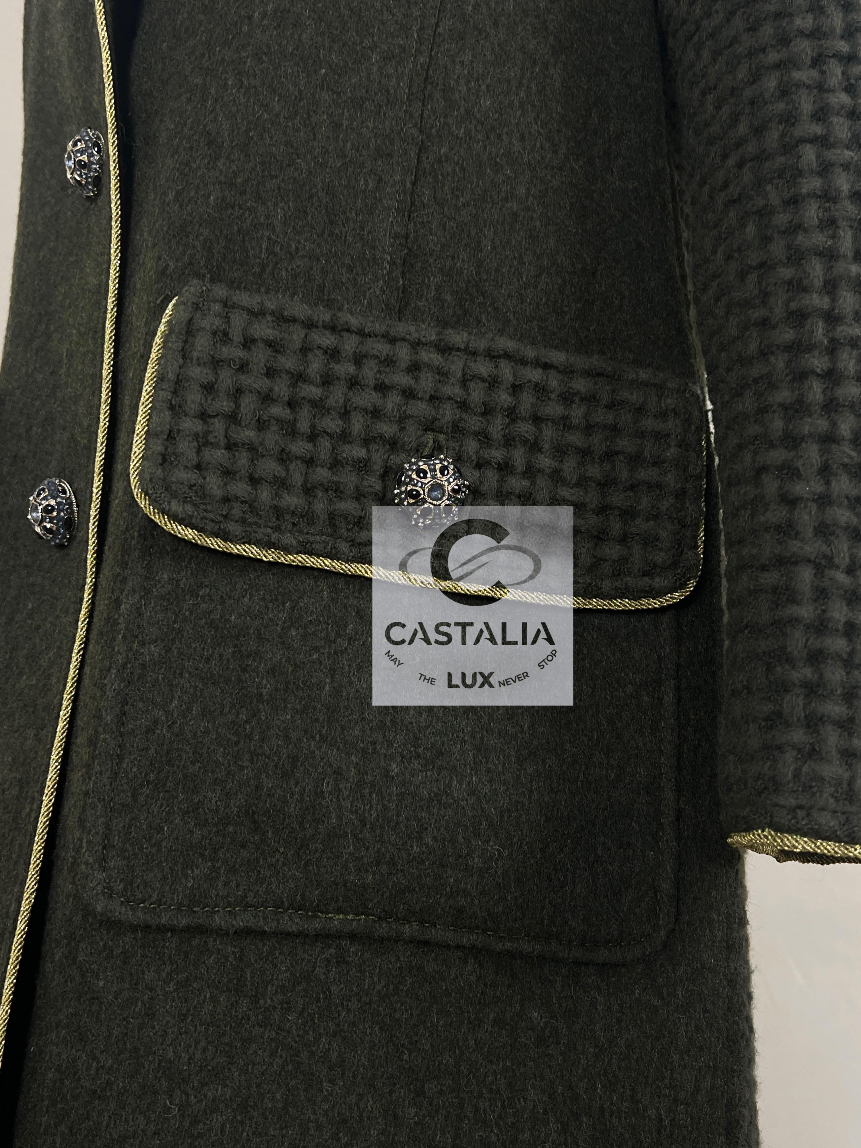 Chanel New Kris Jenner Runway Jewel Buttons Tweed Jacket 8