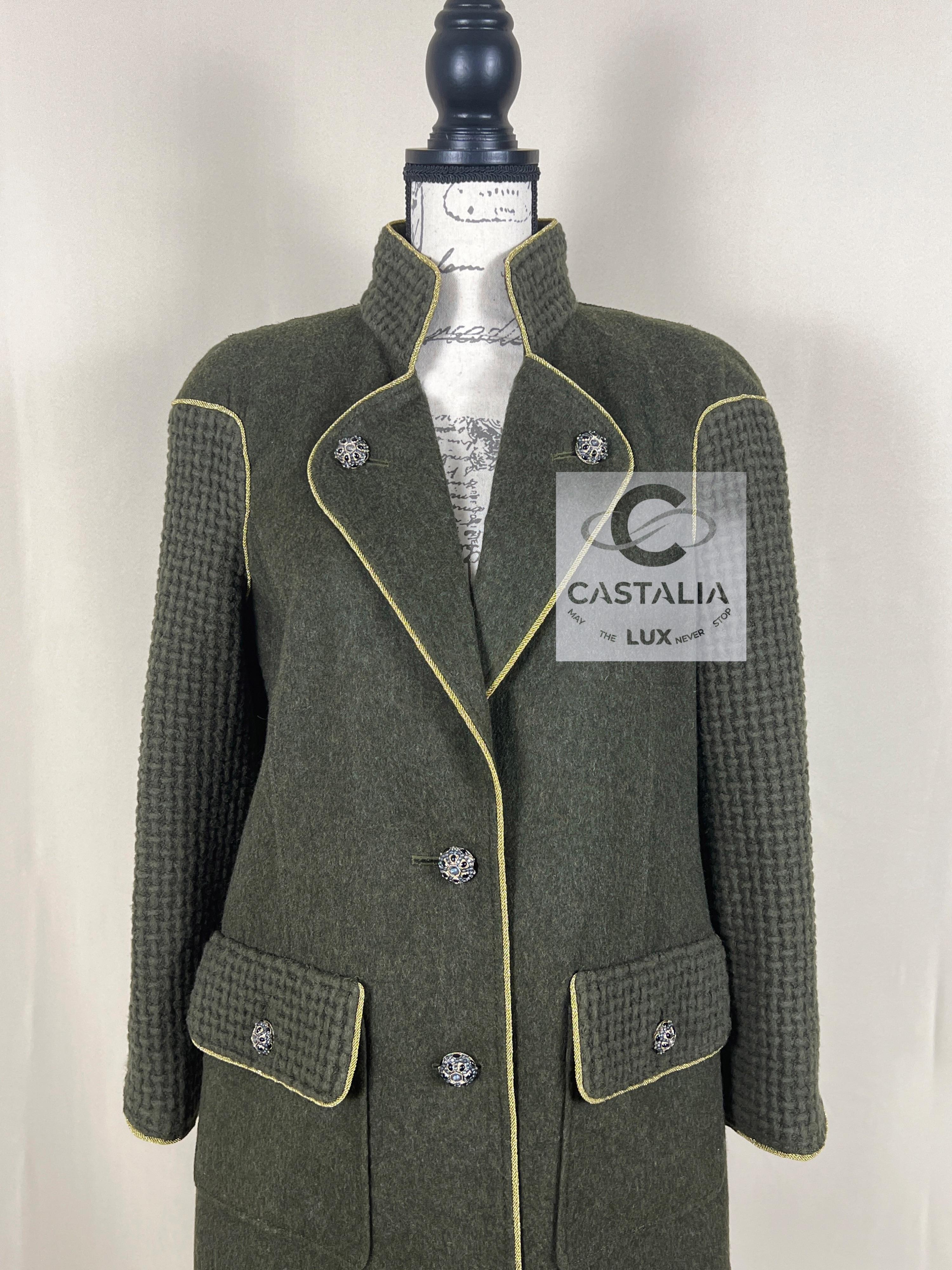 Chanel New Kris Jenner Runway Jewel Buttons Tweed Jacket 1