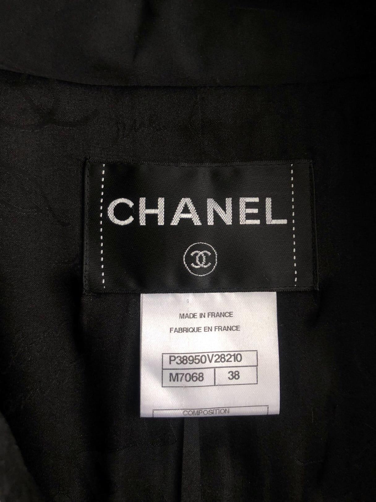 Chanel New Leather Detail Jacket / Coat en vente 3