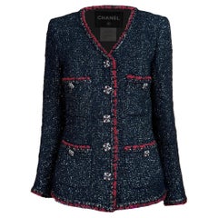 CHANEL New Legendary CC Gripoix Buttons Black Tweed Jacket 38 FR