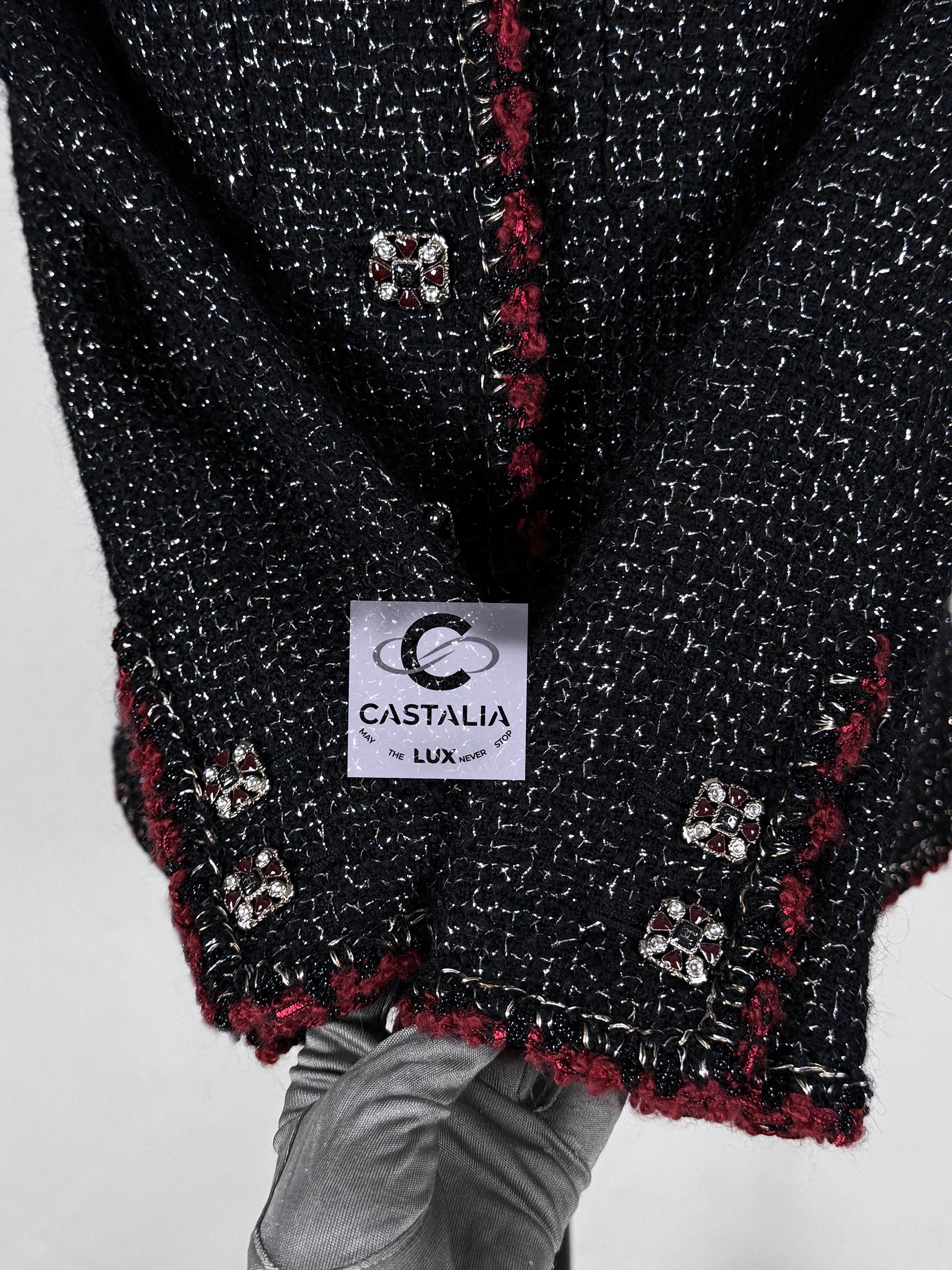 Chanel New Legendary Jewell Buttons Giacca in tweed nero 34 FR in vendita 5