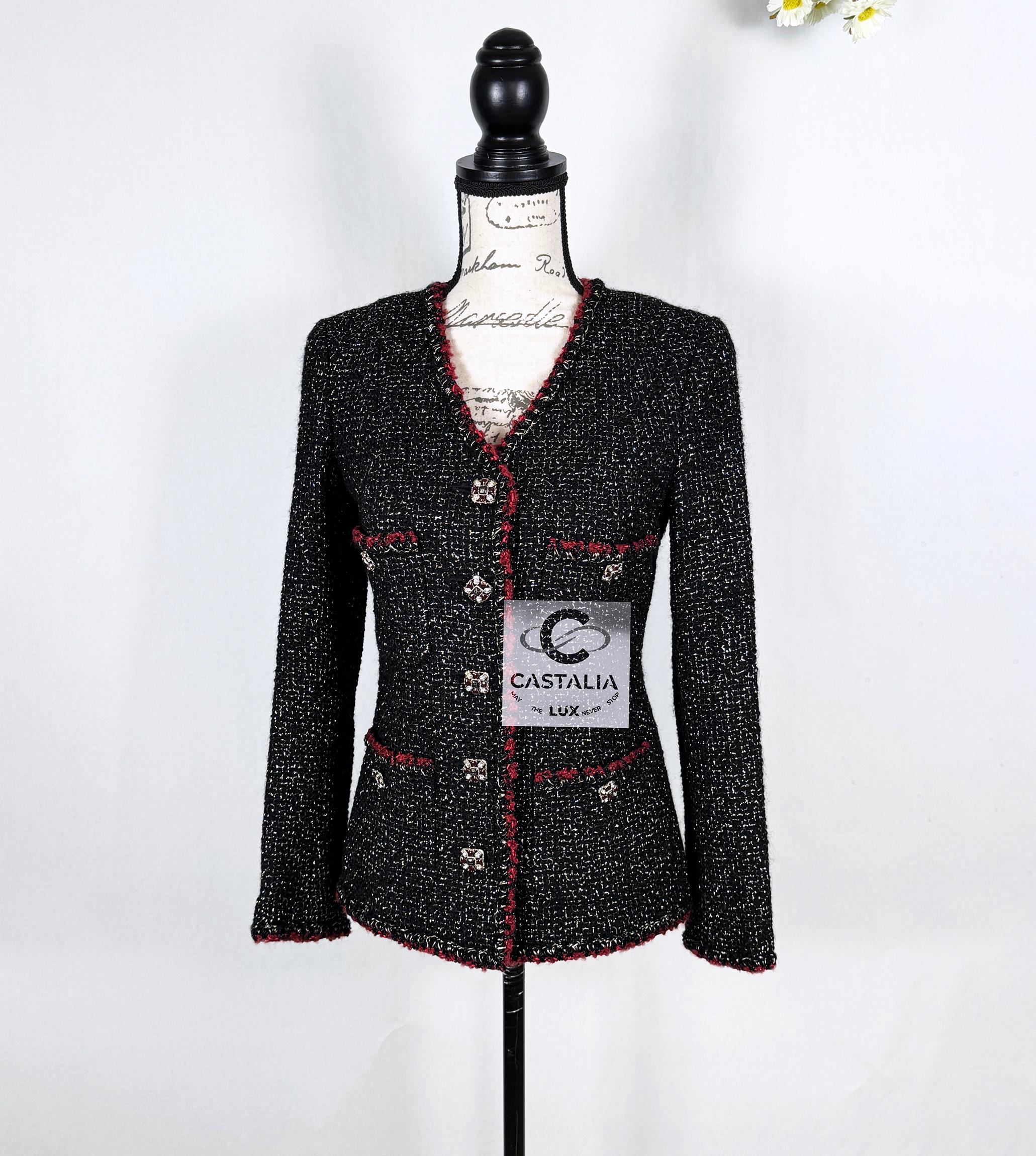 Chanel New Legendary Jewell Buttons Giacca in tweed nero 34 FR in vendita 3