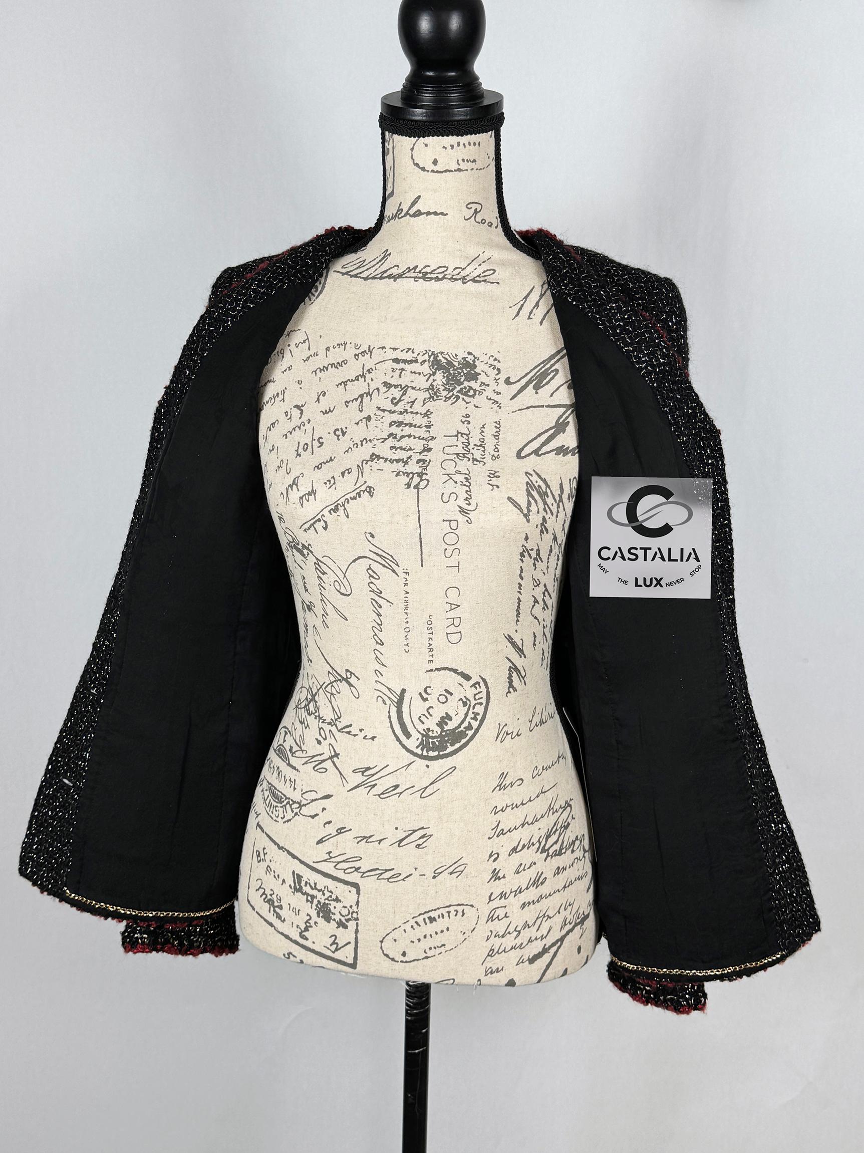 Chanel New Legendary Jewel Buttons Black Tweed Jacket For Sale 13