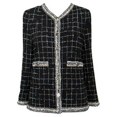 Chanel New Legendary Robot Collection Black Tweed Jacket 38 FR