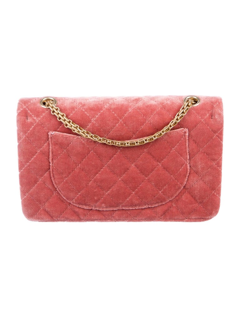 Chanel NEW Light Pink Velvet Gold Evening Shoulder Flap Bag in Box at  1stDibs