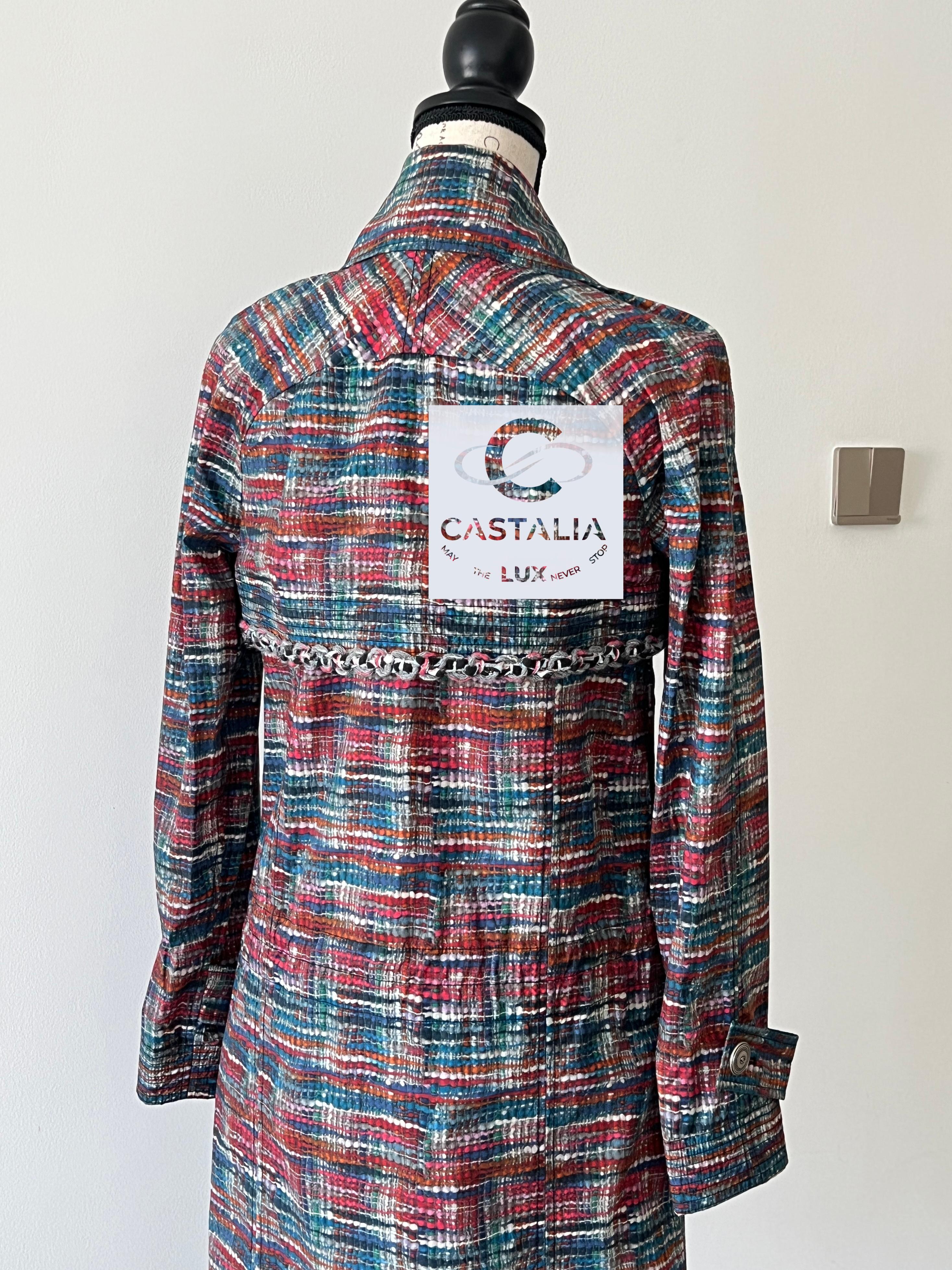 Chanel New Lily Allen Style Iconic Trench Coat 34 FR For Sale 11