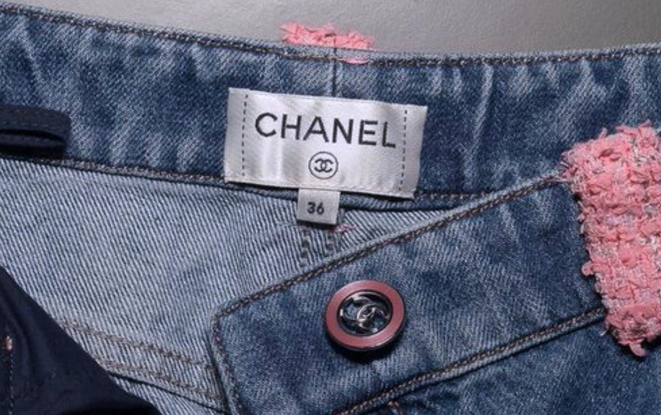 Chanel New Lily Rose Depp Style Blue Jeans 36 FR 6