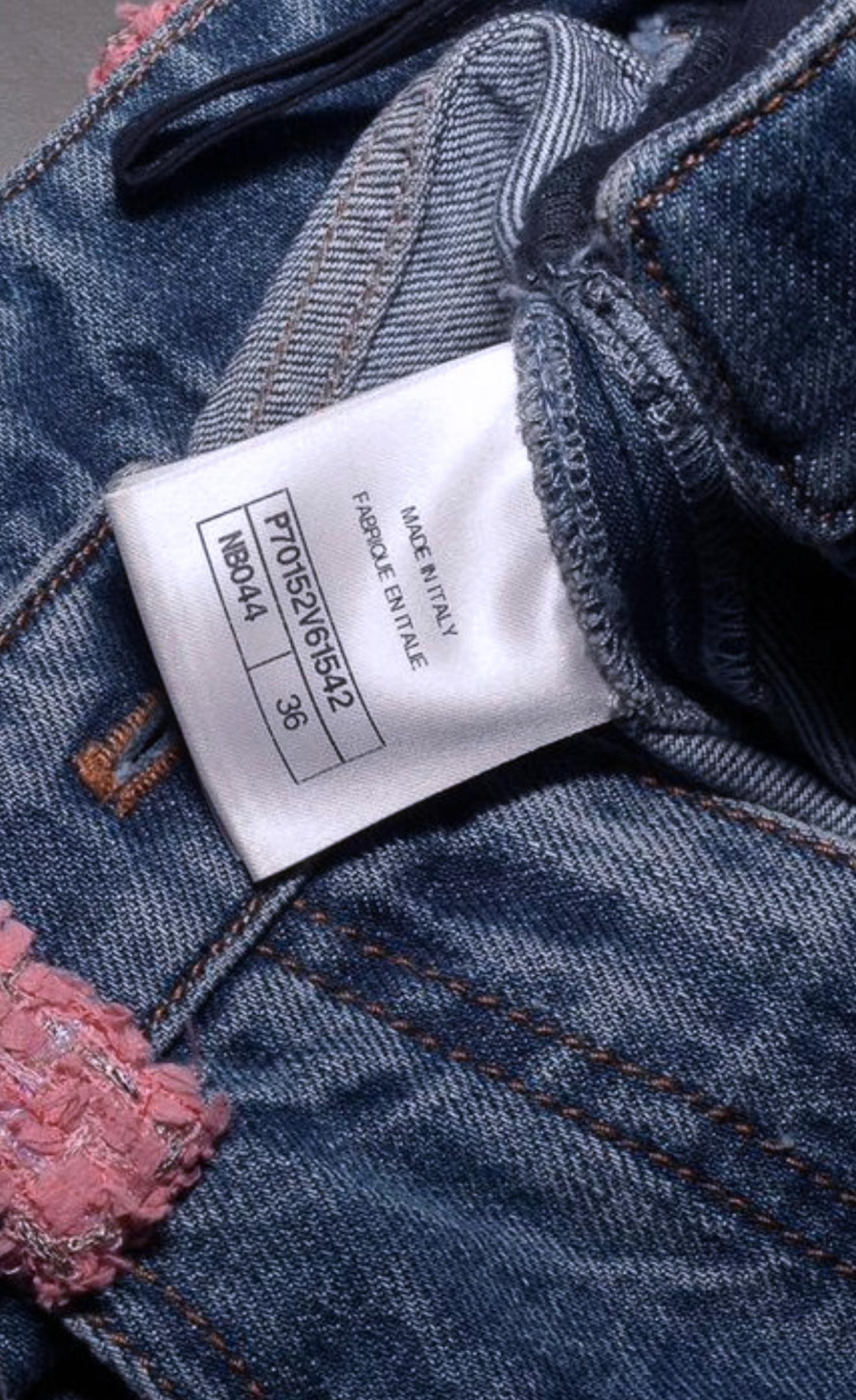 Chanel New Lily Rose Depp Style Blue Jeans 36 FR 7