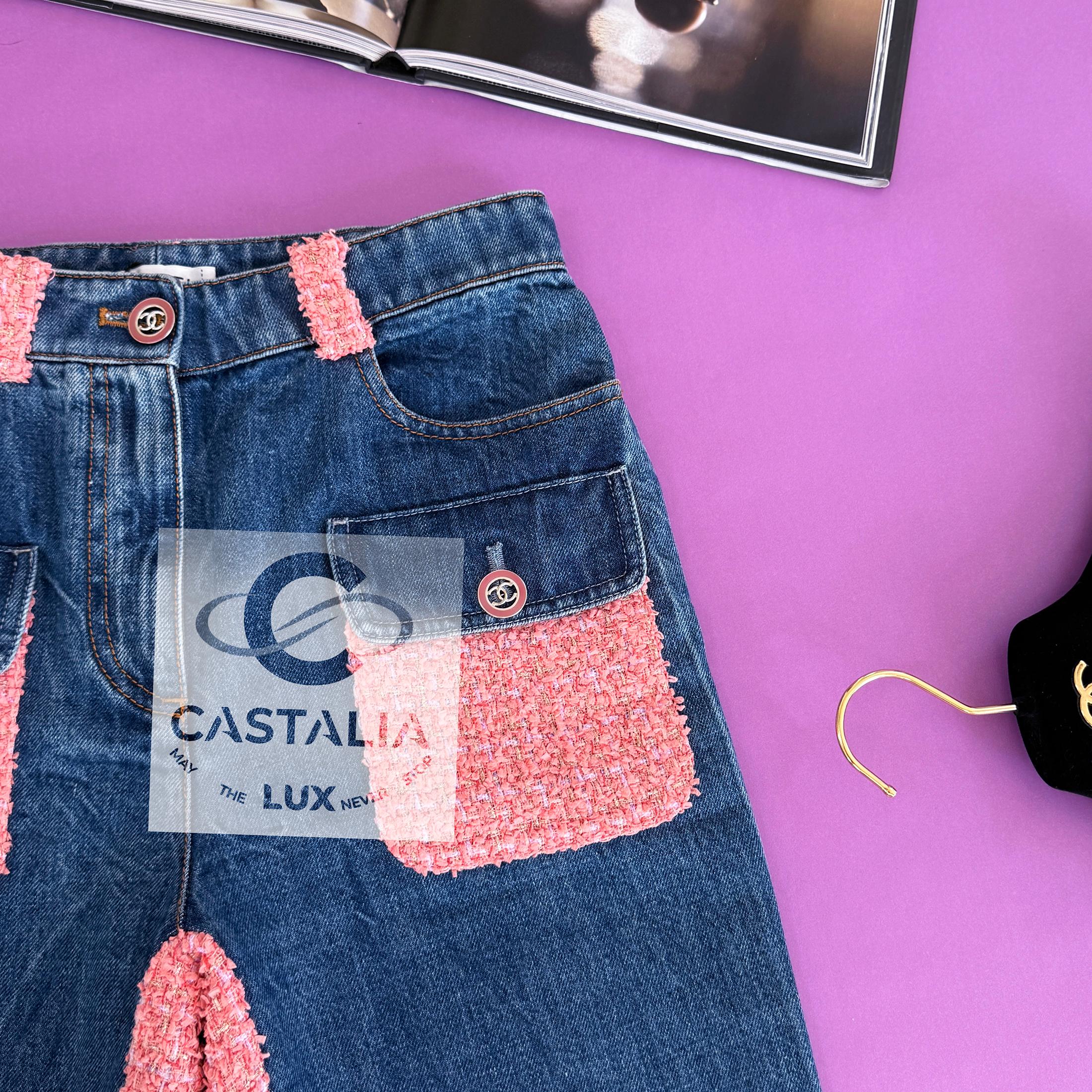 Chanel New Lily Rose Depp Style Blue Jeans 36 FR 4