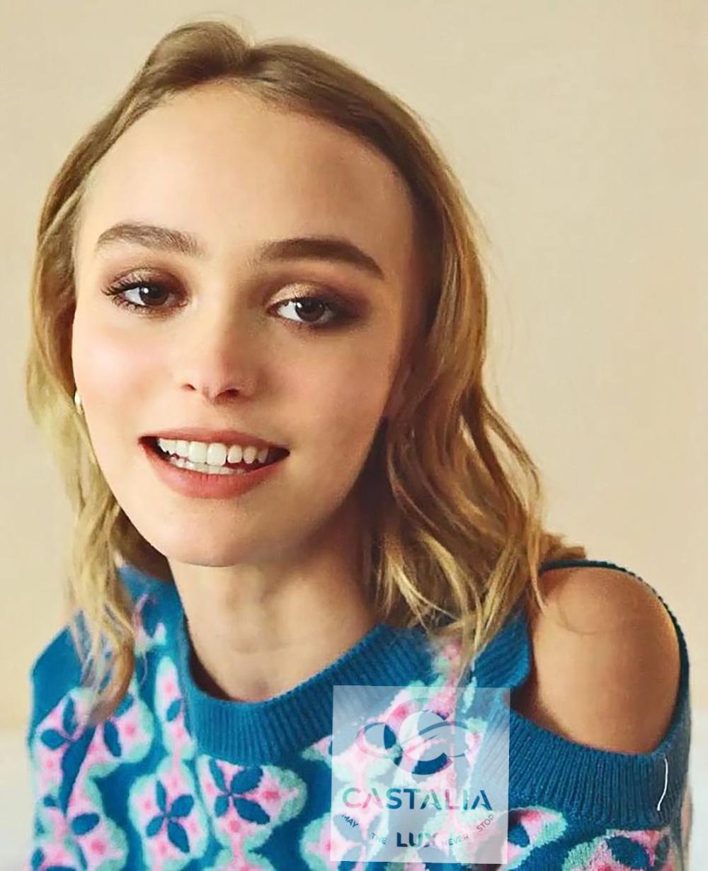 Blue Chanel New Lily Rose Depp Style Cashmere Ensemble 36 FR