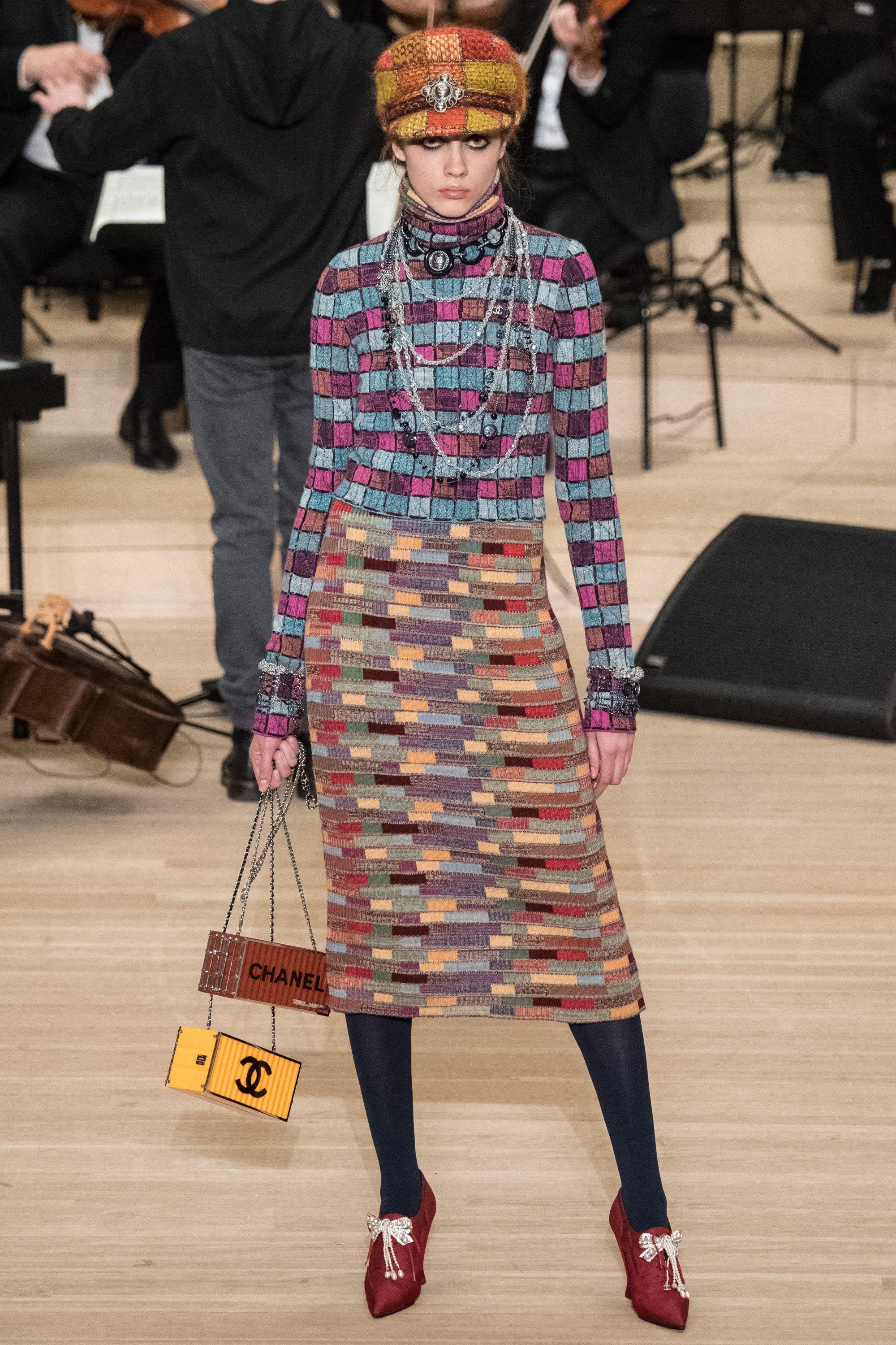 Gray Chanel New Lily Rose Depp Style Vogue Cover Knit Dress