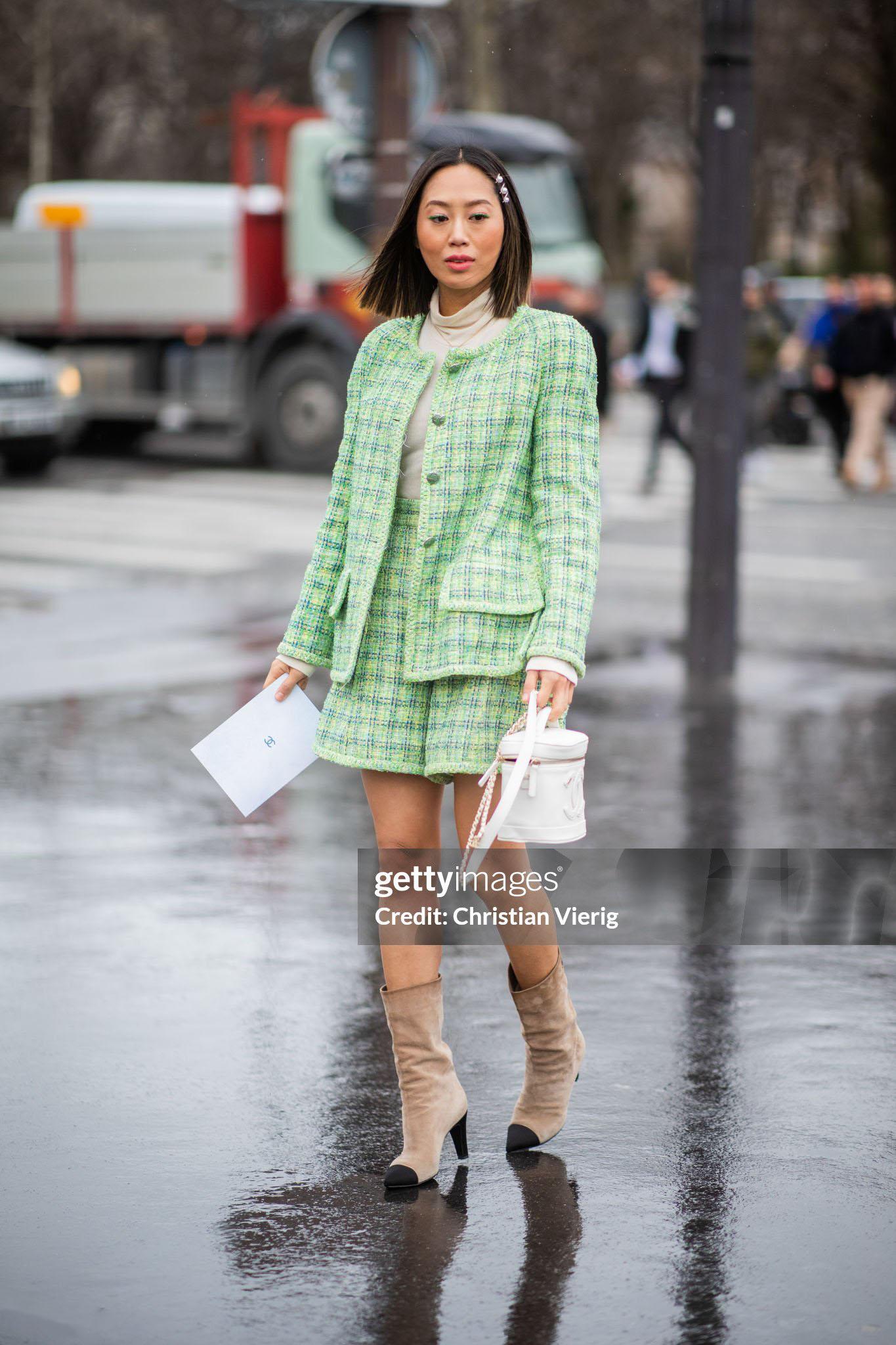 Women's or Men's Chanel New Lime Green Lesage Tweed Jacket