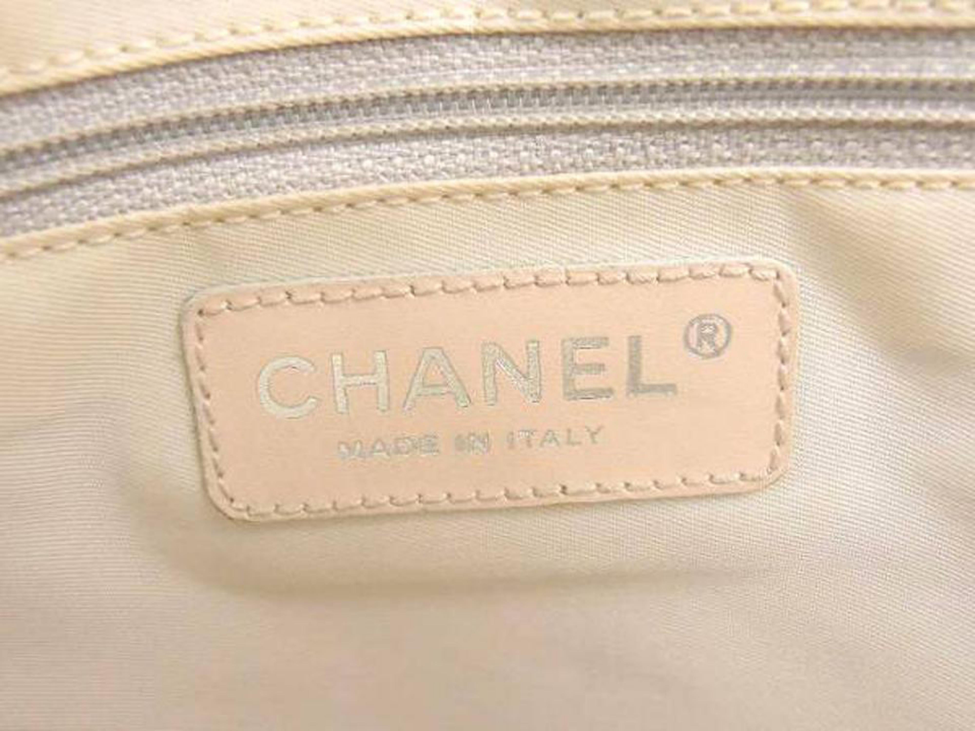 Beige Chanel New Line Travel 215806 Metallic Pink Quilted Canvas Tote For Sale