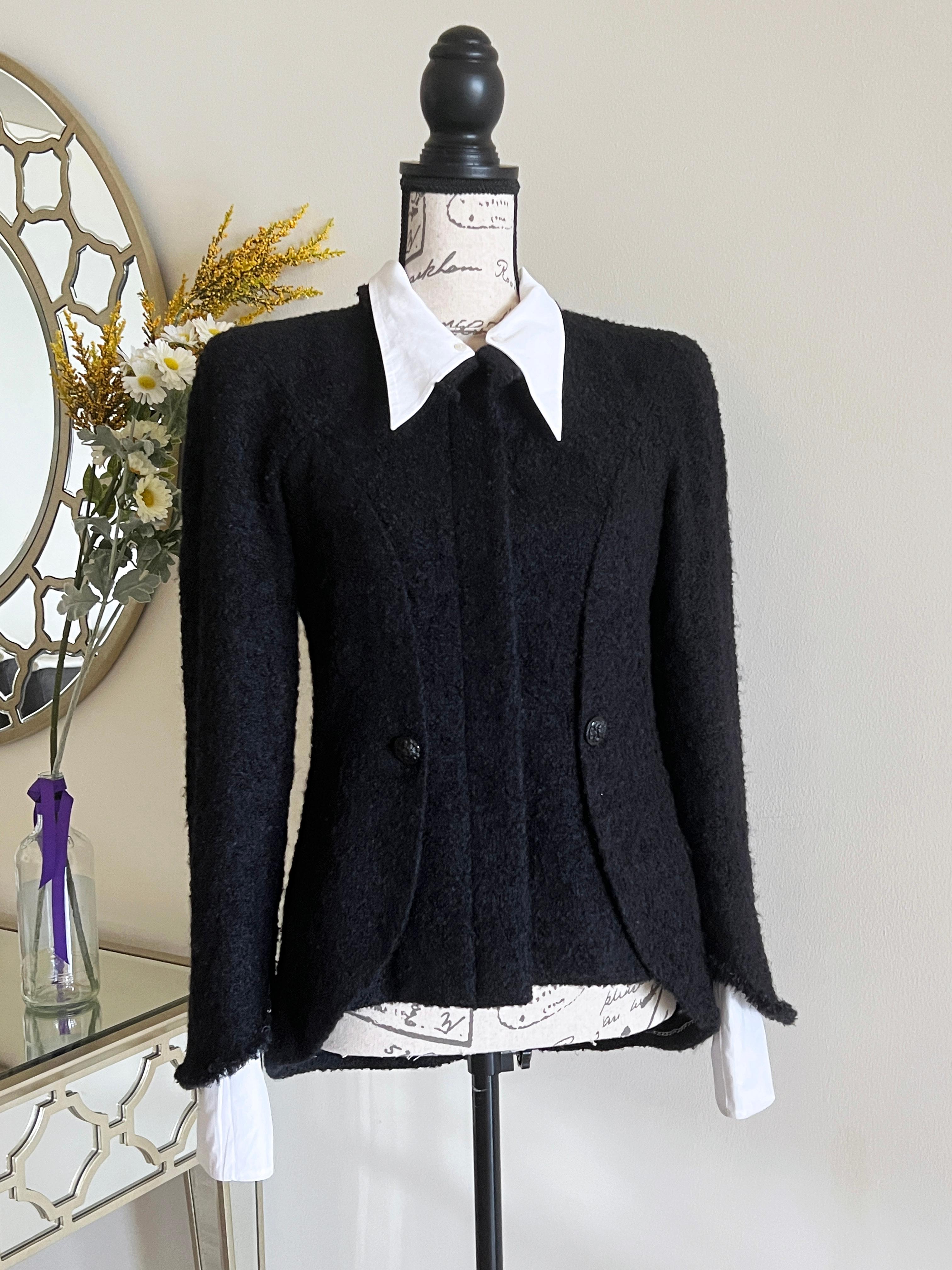 Chanel New Little Black Tweed Jacket 8