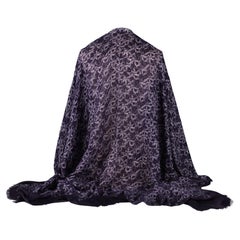 Chanel New Logo Purple Cashmere Shawl