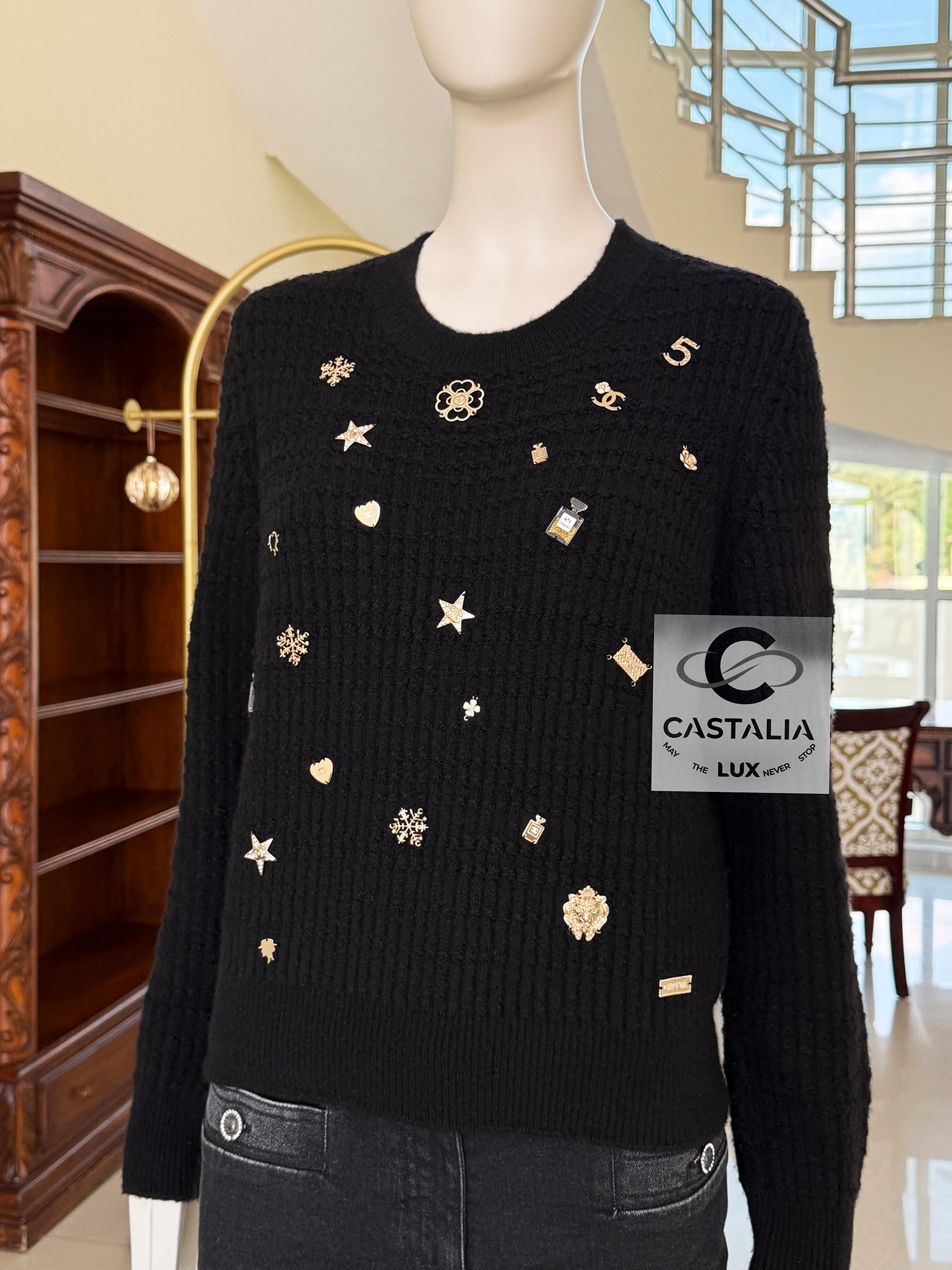 Chanel New Margot Robbie Style Lucky Charms Jumper 38 FR For Sale 5