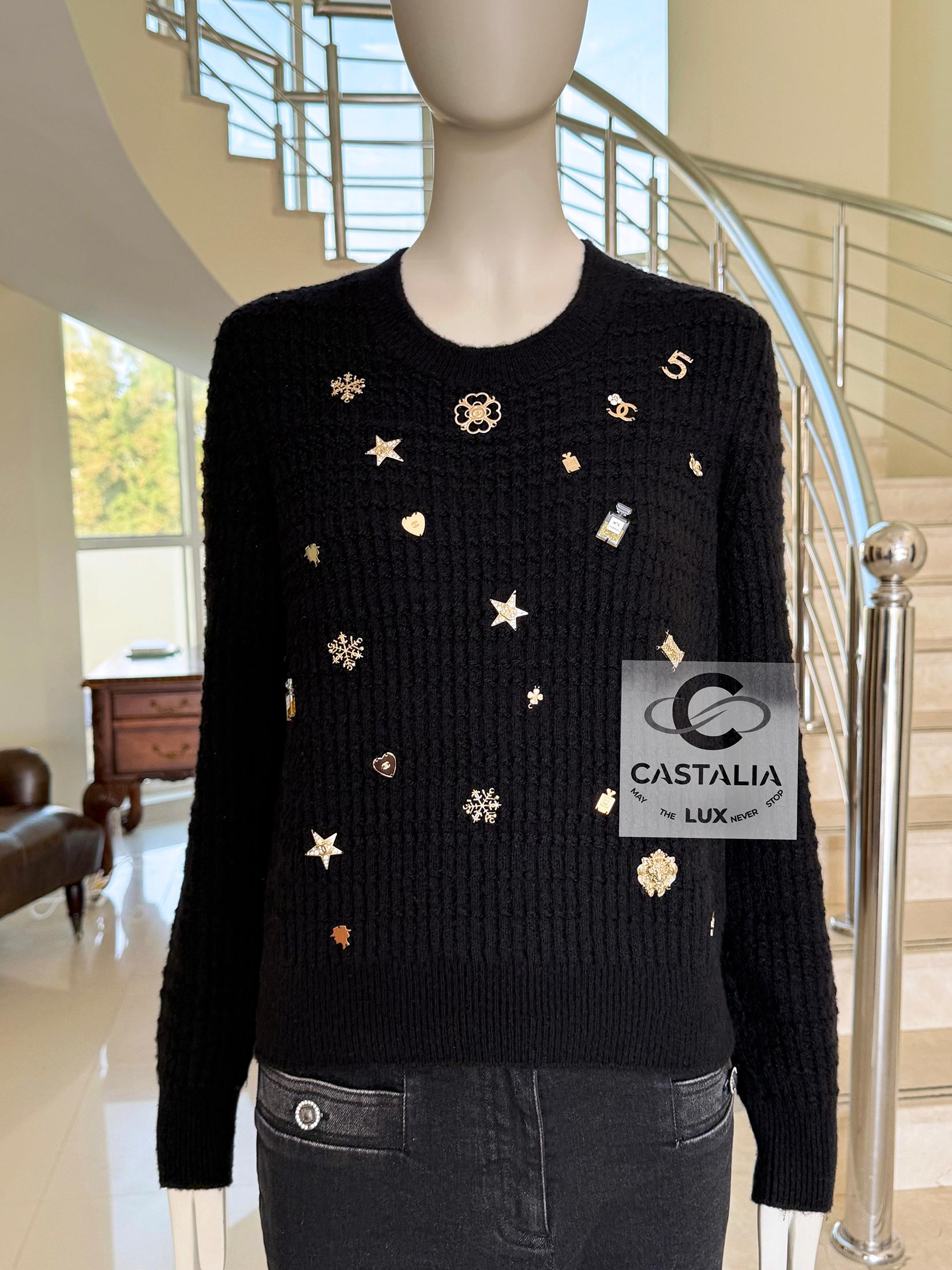 Chanel New Margot Robbie Style Lucky Charms Jumper 38 FR For Sale 2
