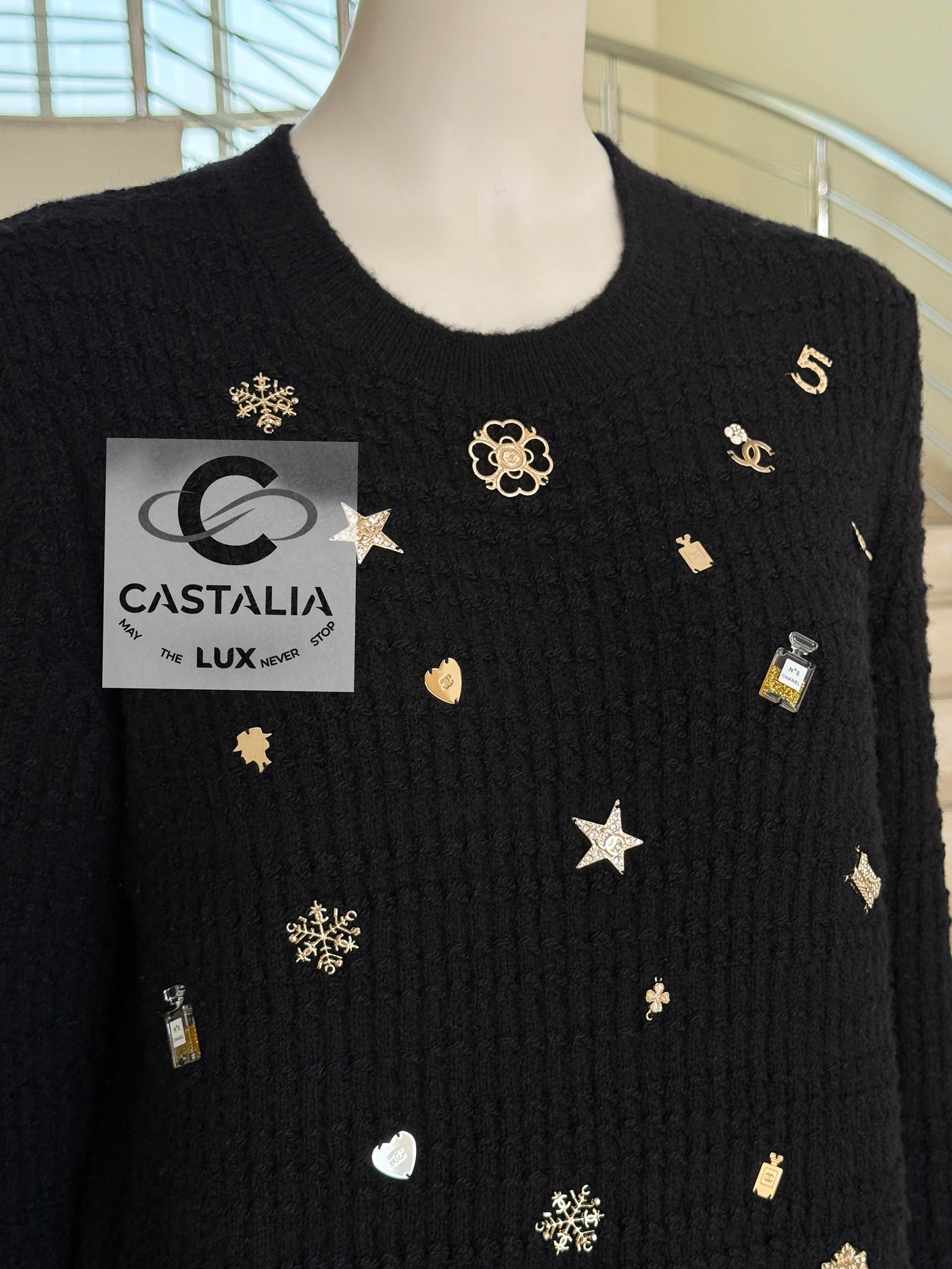 Chanel New Margot Robbie Style Lucky Charms Jumper 38 FR For Sale 3