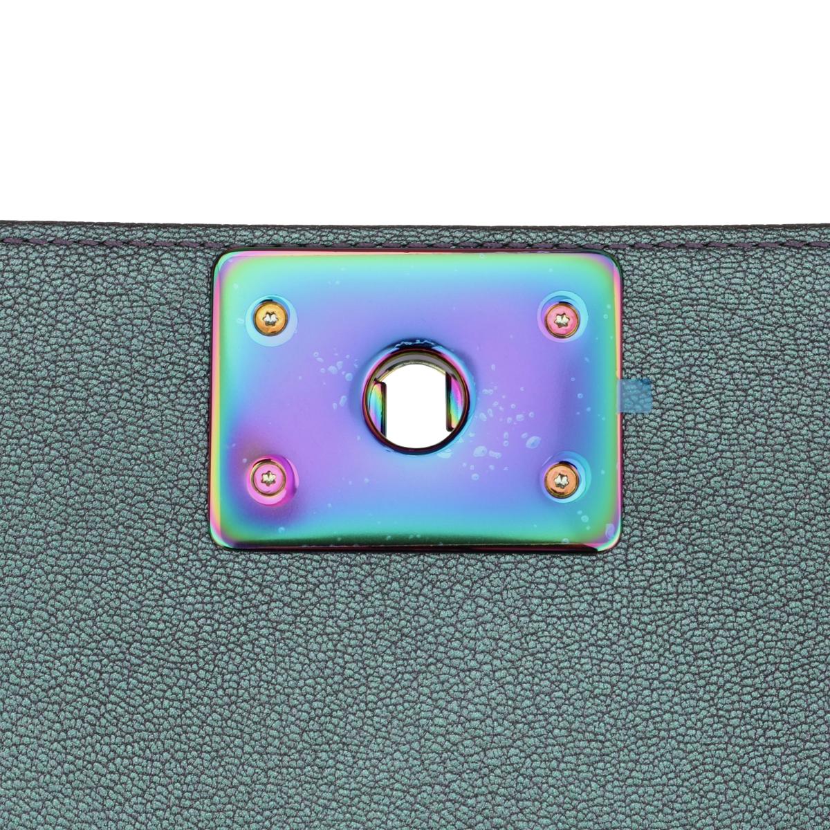 CHANEL New Medium Boy Bag Iridescent Purple Goatskin with Rainbow Hardware 2016 5