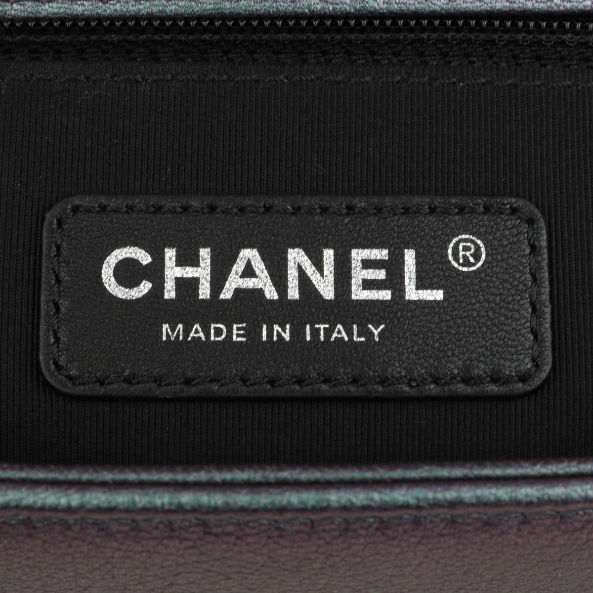 CHANEL New Medium Boy Bag Iridescent Purple Goatskin with Rainbow Hardware 2016 8