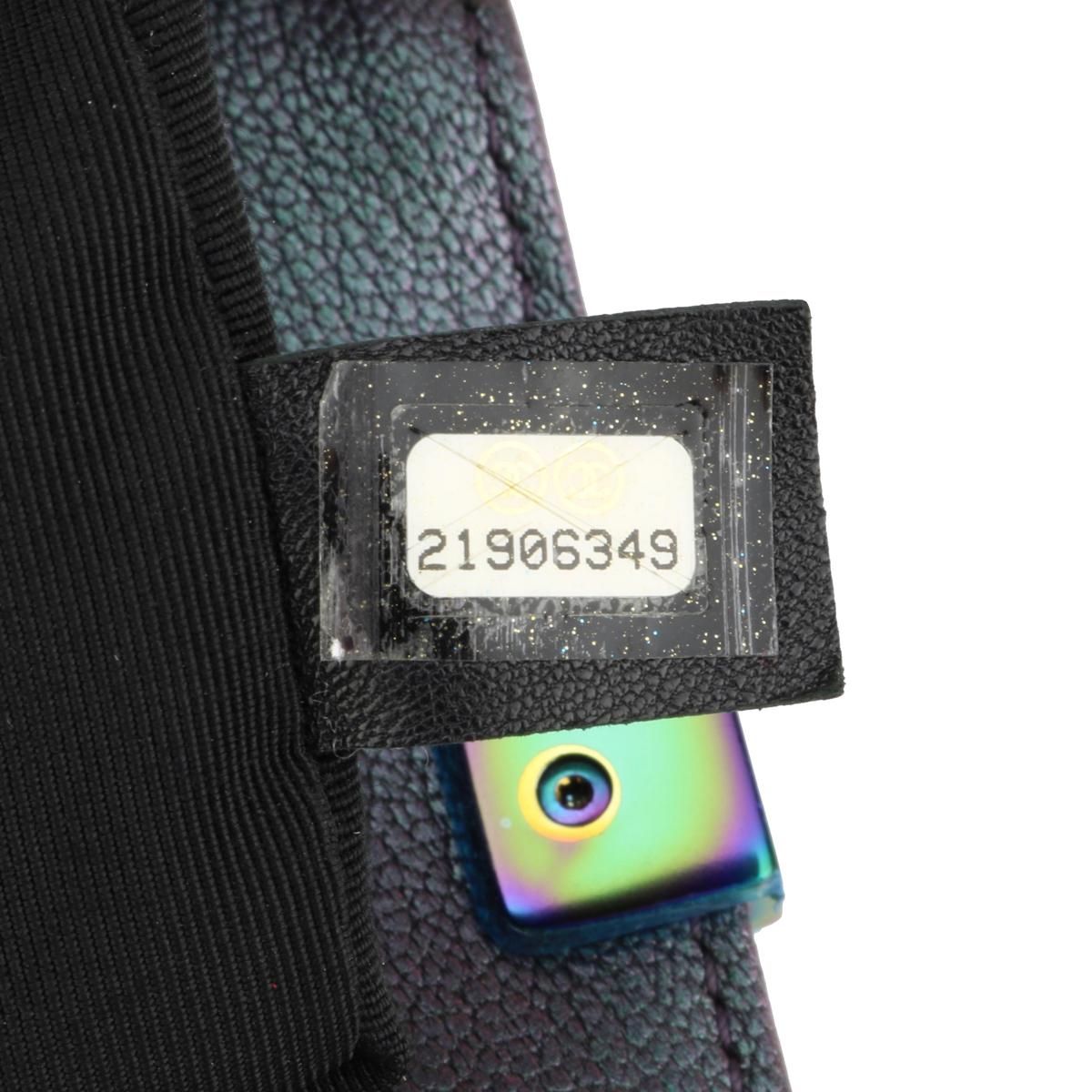 CHANEL New Medium Boy Bag Iridescent Purple Goatskin with Rainbow Hardware 2016 9