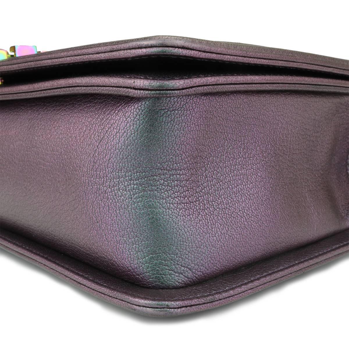 chanel boy iridescent rainbow hardware