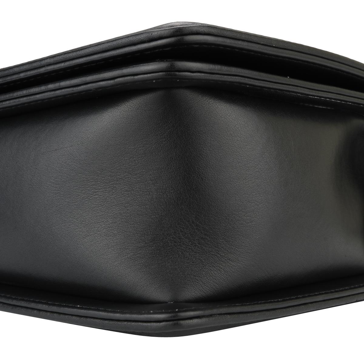 CHANEL New Medium Chevron Boy Bag Black Calfskin with Ruthenium Hardware 2014 4