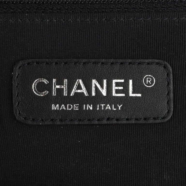 CHANEL New Medium Chevron Boy Bag Dark Red Embroidered Calfskin Gunmetal HW 2014 For Sale 8