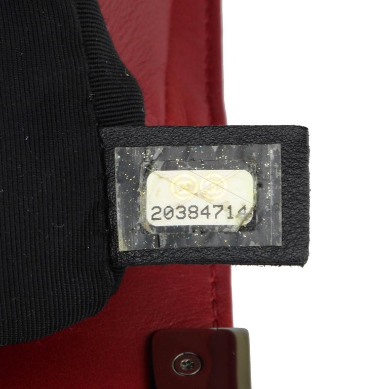 CHANEL New Medium Chevron Boy Bag Dark Red Embroidered Calfskin Gunmetal HW 2014 For Sale 9