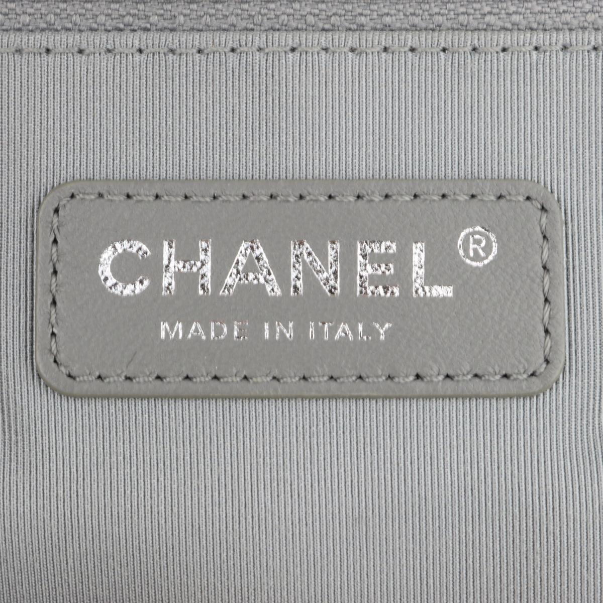 CHANEL New Medium Chevron Boy Bag Nude Calfskin with Silver Hardware 2016 5