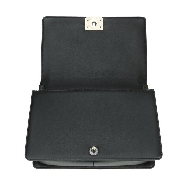 Chanel charcoal boy bag top
