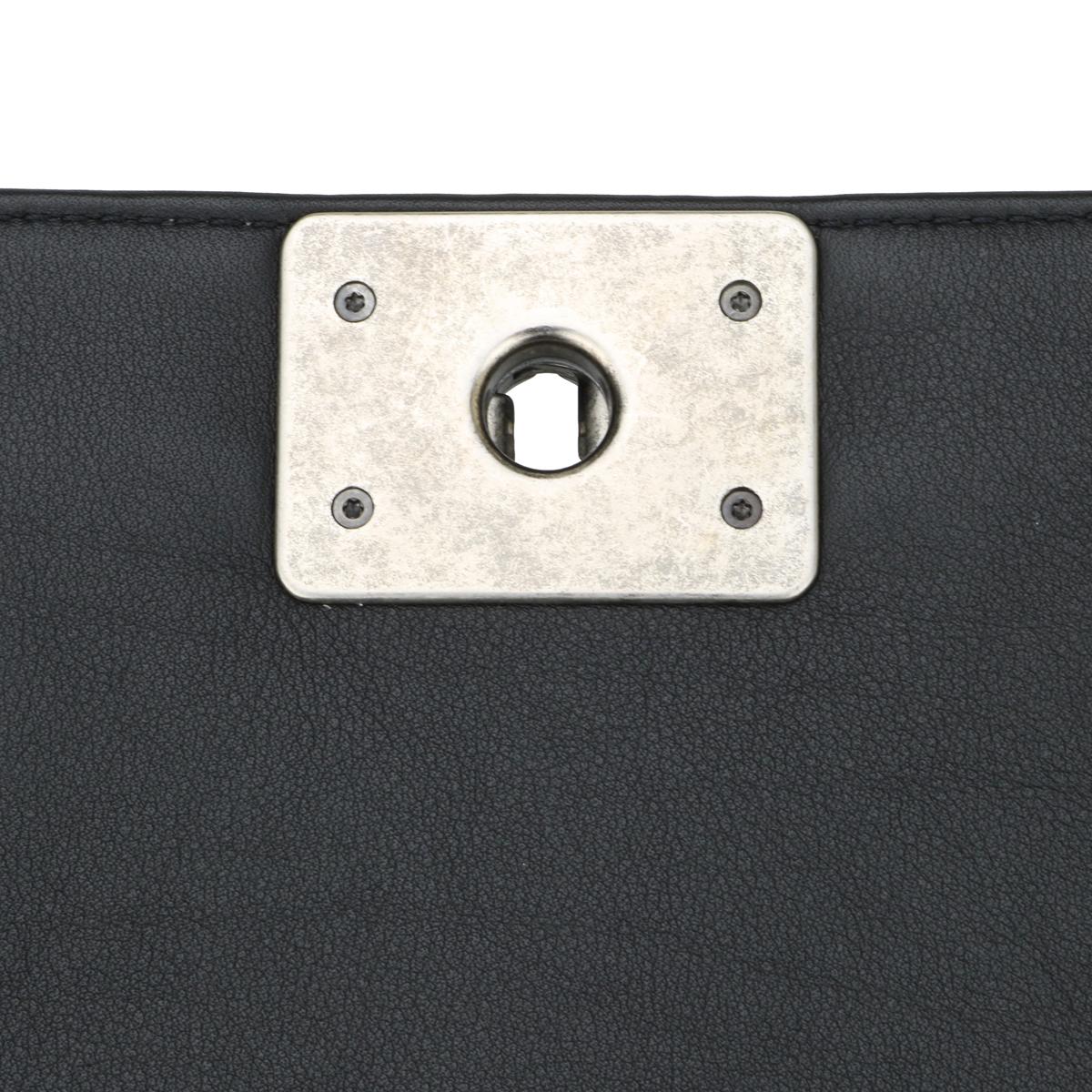 CHANEL New Medium Cordoba Boy Bag Charcoal Black Calfskin Ruthenium Hardware 14A 8