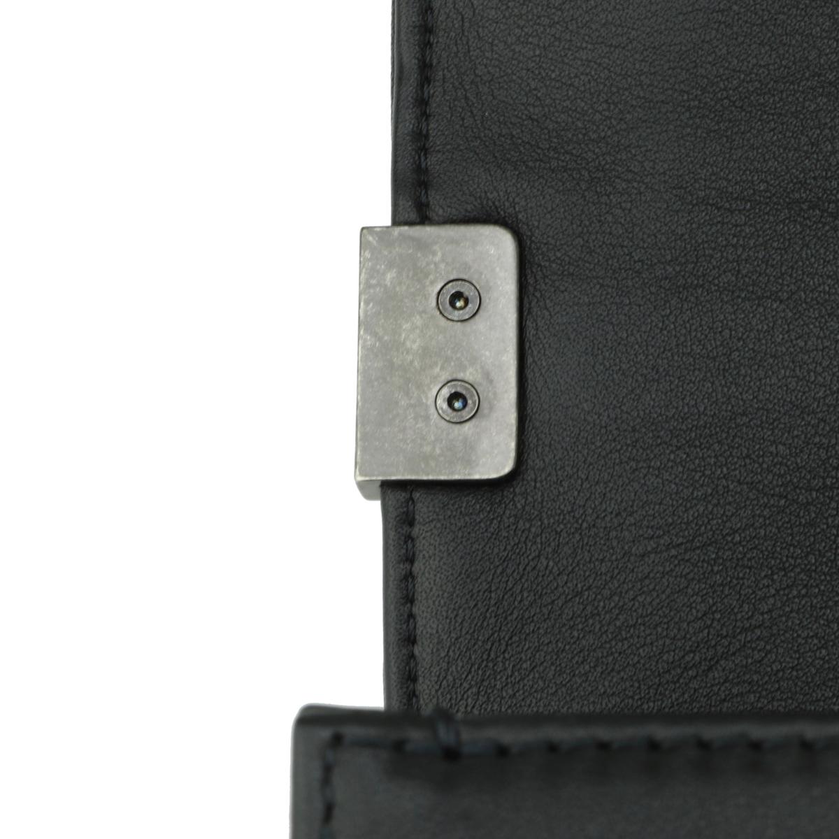CHANEL Neue Medium Cordoba Boy Bag Anthrazit Schwarzes Kalbsleder Ruthenium Hardware 14A 10