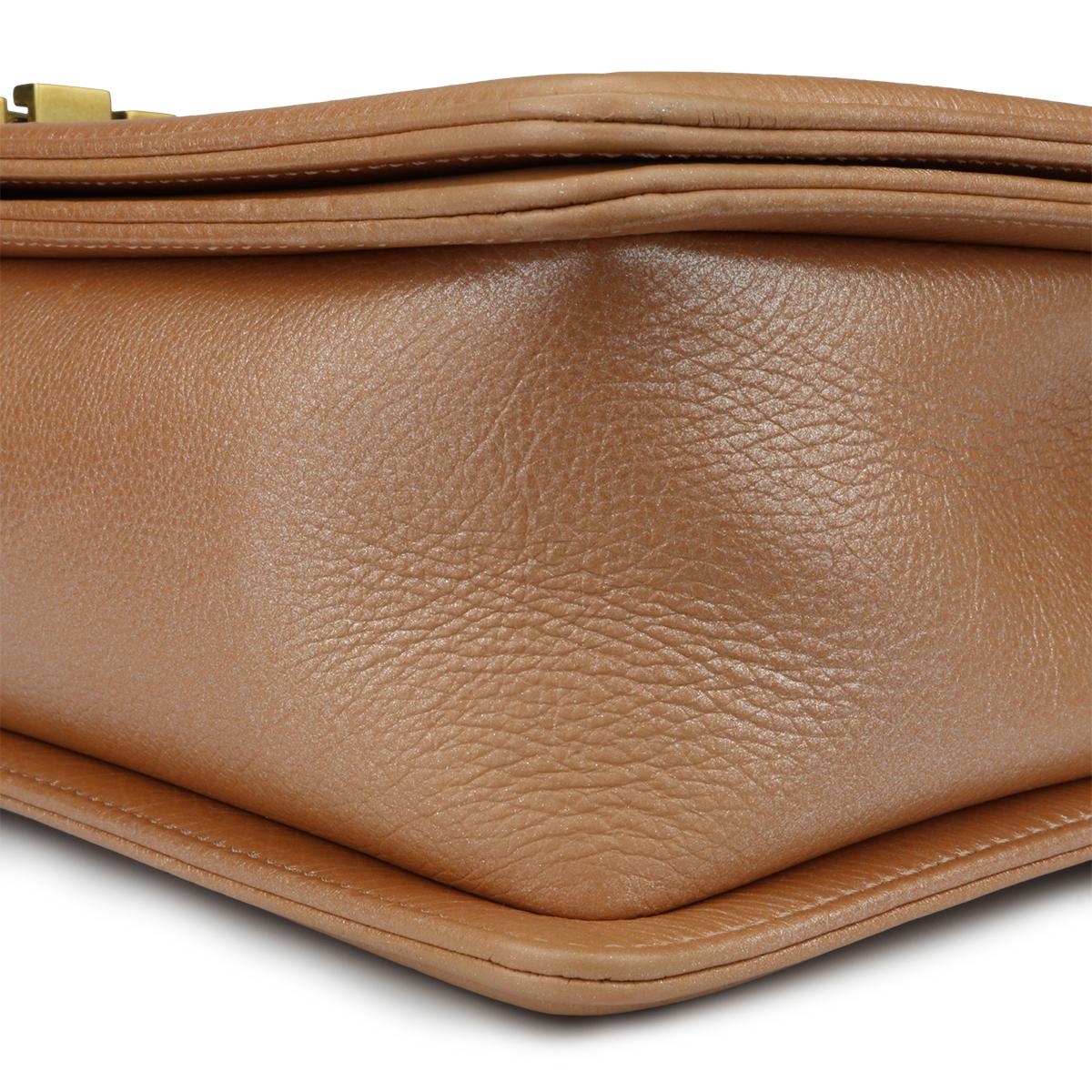 CHANEL New Medium Quilted Boy Bag Iridescent Rose Gold Calfskin with GHW 2015 2