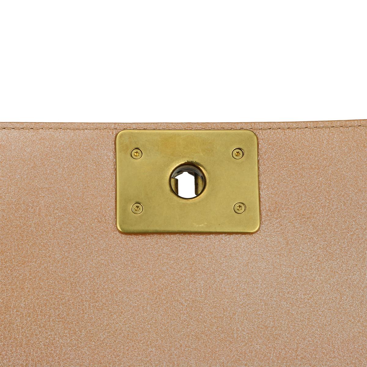 CHANEL New Medium Quilted Boy Bag Iridescent Rose Gold Calfskin with GHW 2015 5